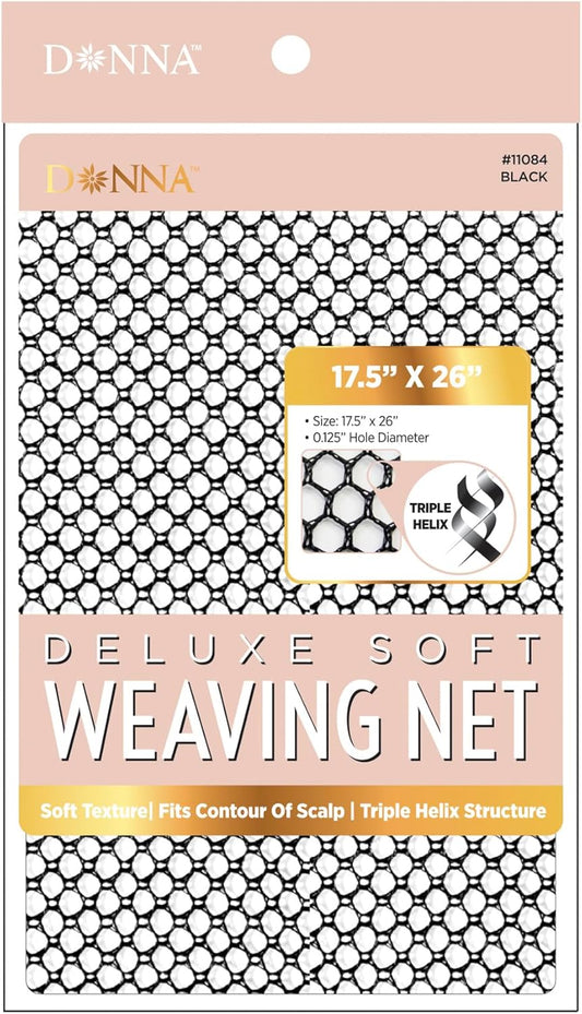 Deluxe Weaving Net 17.5" X 26" Black Weaving Net for Crochet Hairstyles Womens Crochet Cap Womens Weaving Net for Hair Black Wig Cap for Hair, 1PC