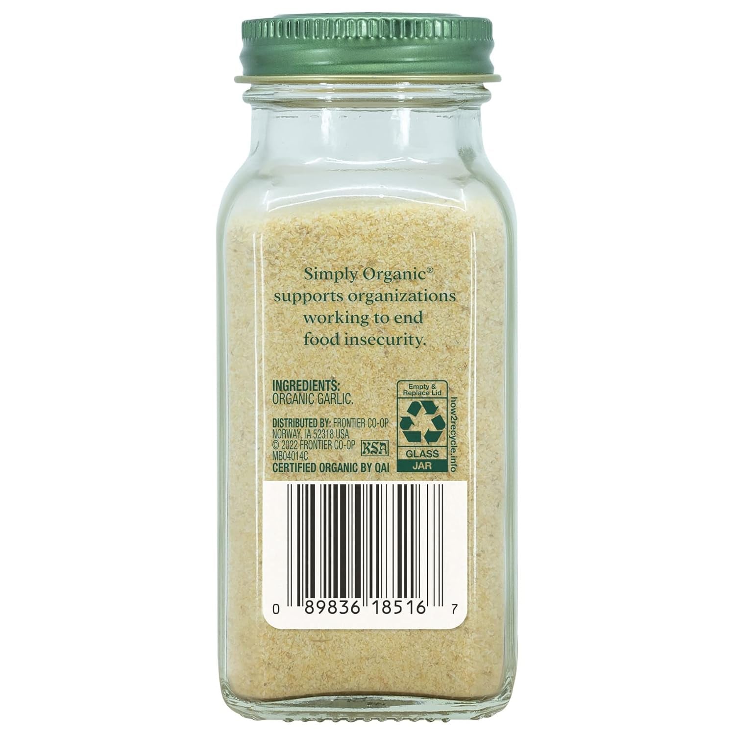 Garlic Powder, Certified Organic | 3.64 Oz | Pack of 6 | Allium Sativum L. TLBH