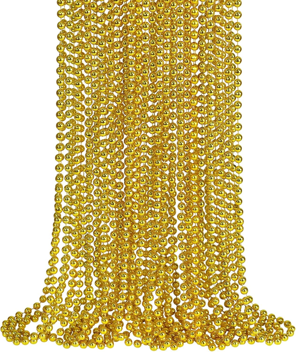 24 PCS St. Patrick'S Day Bead Necklaces, Green Mardi Gras Christmas Beads, 33'' 7 Mm Green Bead Necklaces Green Party Beads for St. Patricks Day, Mardi Gras, Christmas, Carnival Party Favors