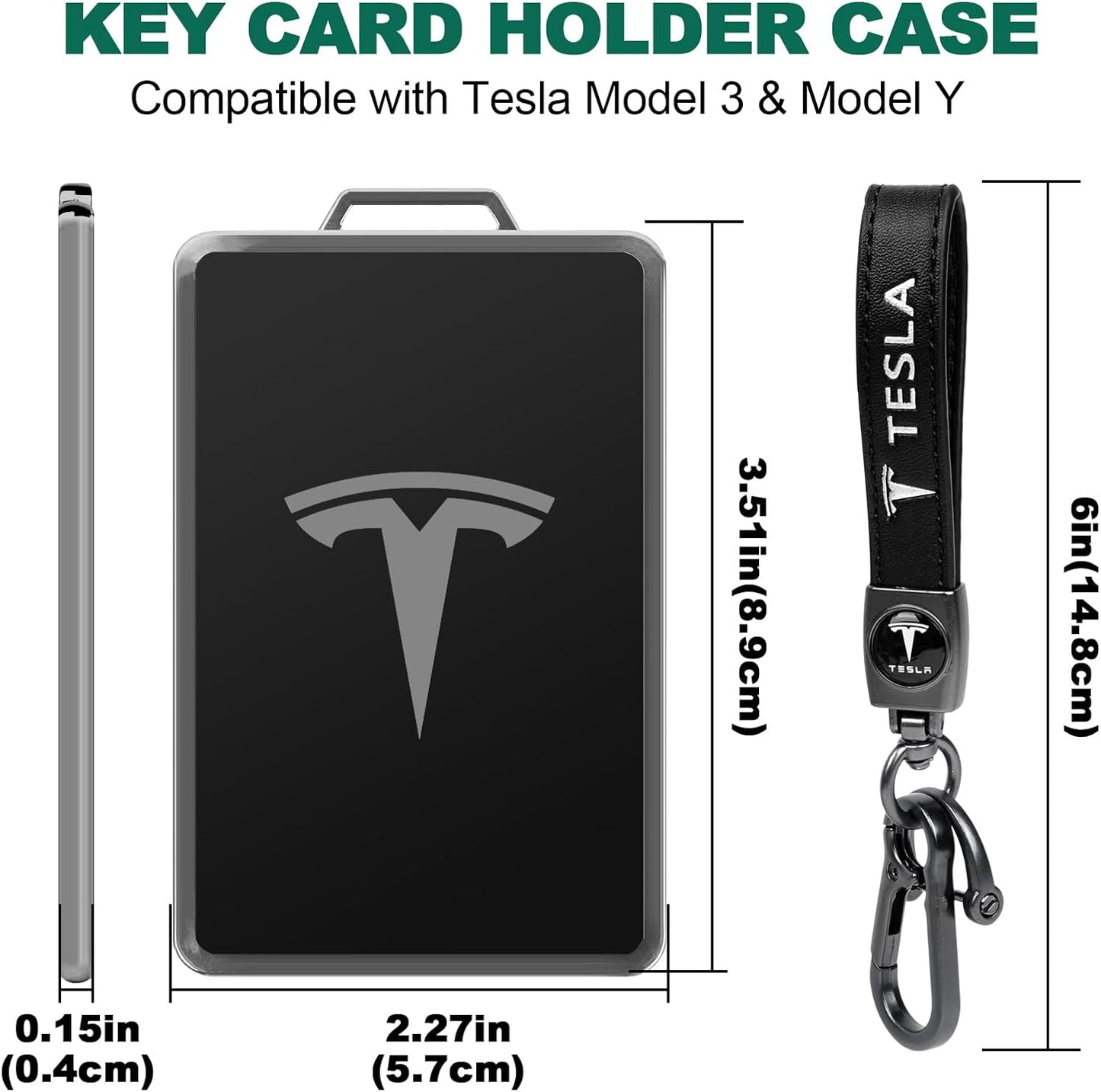 Key Card Holder Case Compatible with Tesla Model 3 Y X S Key Cover Accessories Key Chain Keyring Keychain Cards