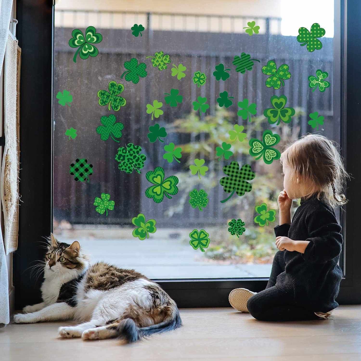 St Patricks Day Window Clings, 9 Sheets Double-Side Quality Printed Shamrock Decorations for St Patrick'S Day, Lucky Irish Decals Party Ornaments…