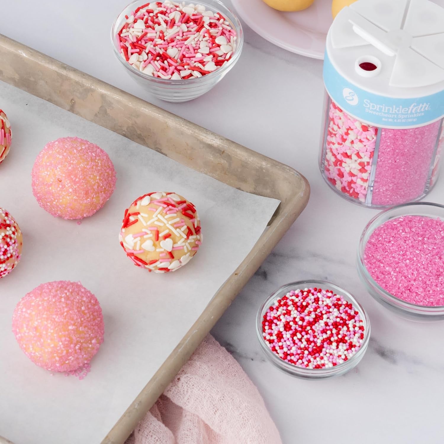 Heart Sprinkles, Valentines Day, Edible Sprinkle Mix, Heart Shapes, Jimmies, Perfect for Cake Decorations, Baking, Ice Cream, Cookies, Cupcake Topper (Sweetheart)