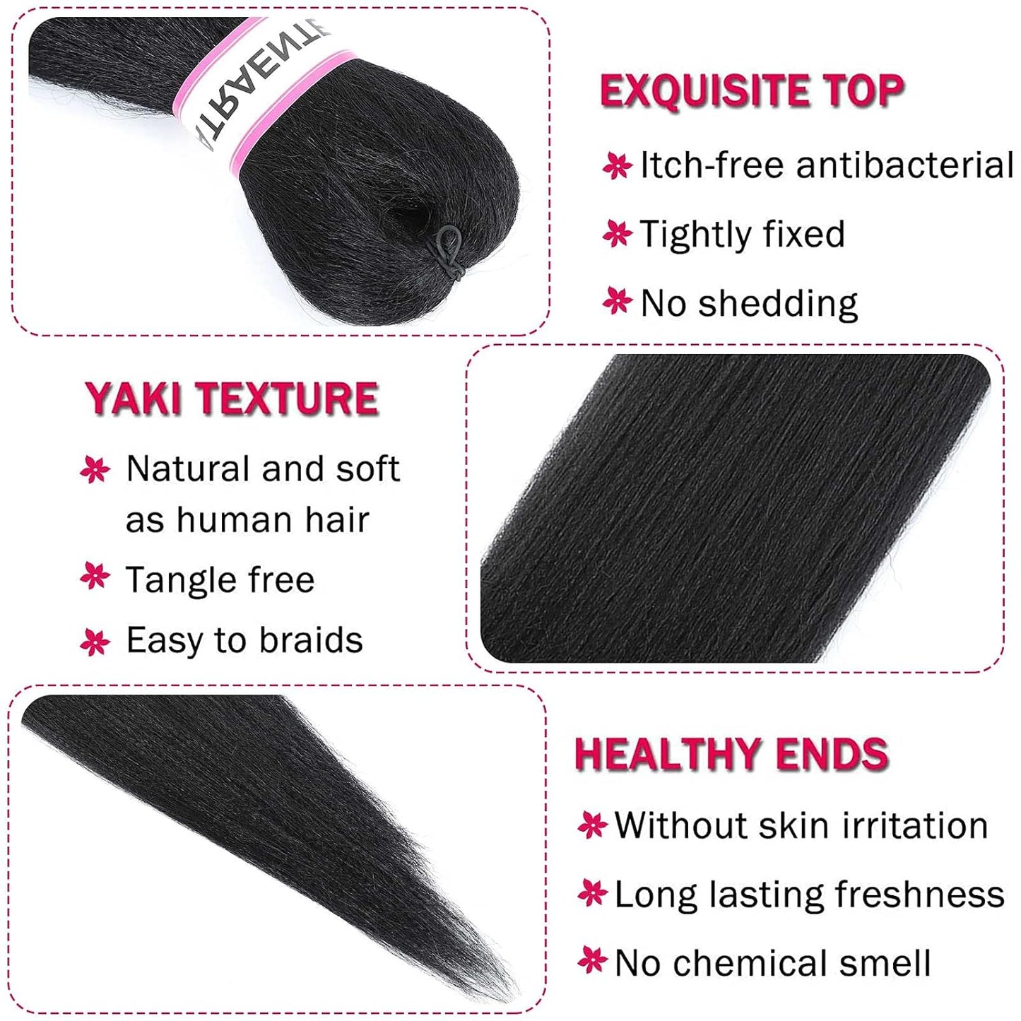 Pre Stretched Braiding Hair 18 Inch 8 Packs Prestretched Braiding Hair Professional Synthetic Braids Hair Extension Itch Free Hot Water Setting Yaki Texture