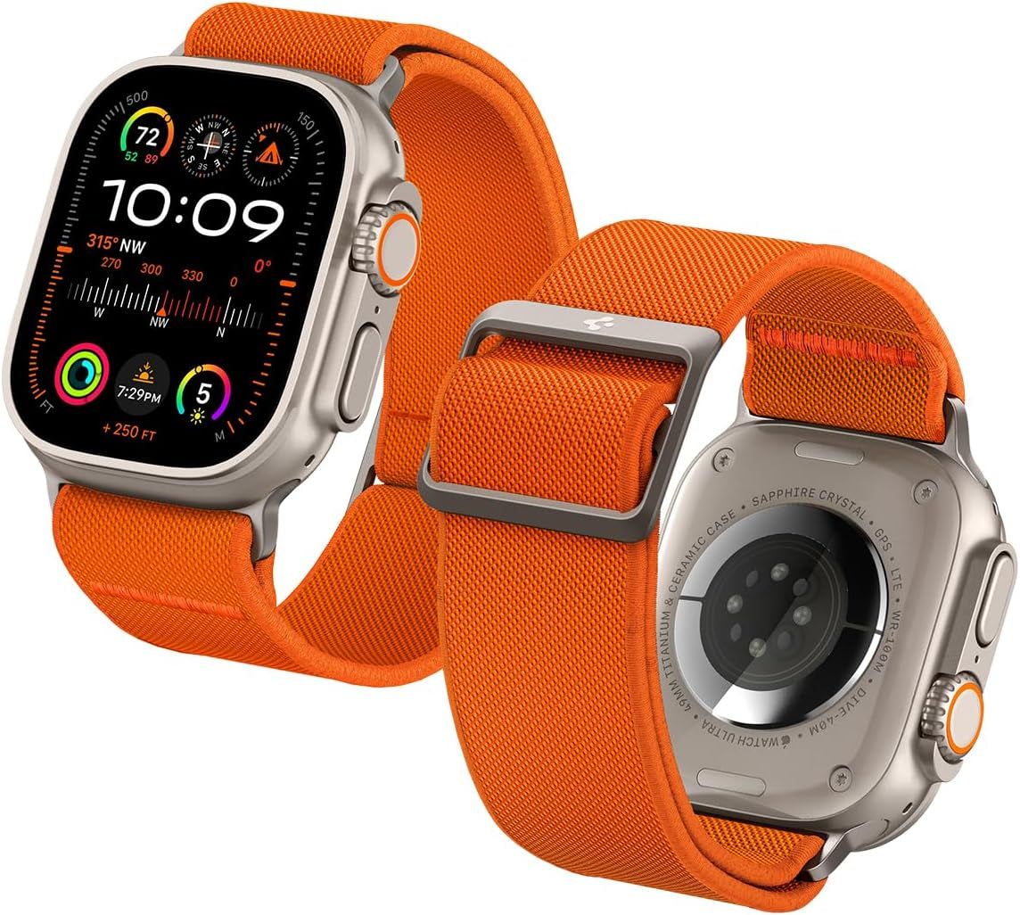 Lite Fit Ultra Band Designed for Apple Watch Band for Apple Watch Ultra 2/Ultra 49Mm, Series 10 46Mm, 9/8/7 45Mm, SE2/SE/6/5/4 44Mm, 3/2/1 42Mm Nylon Solo Loop - Black