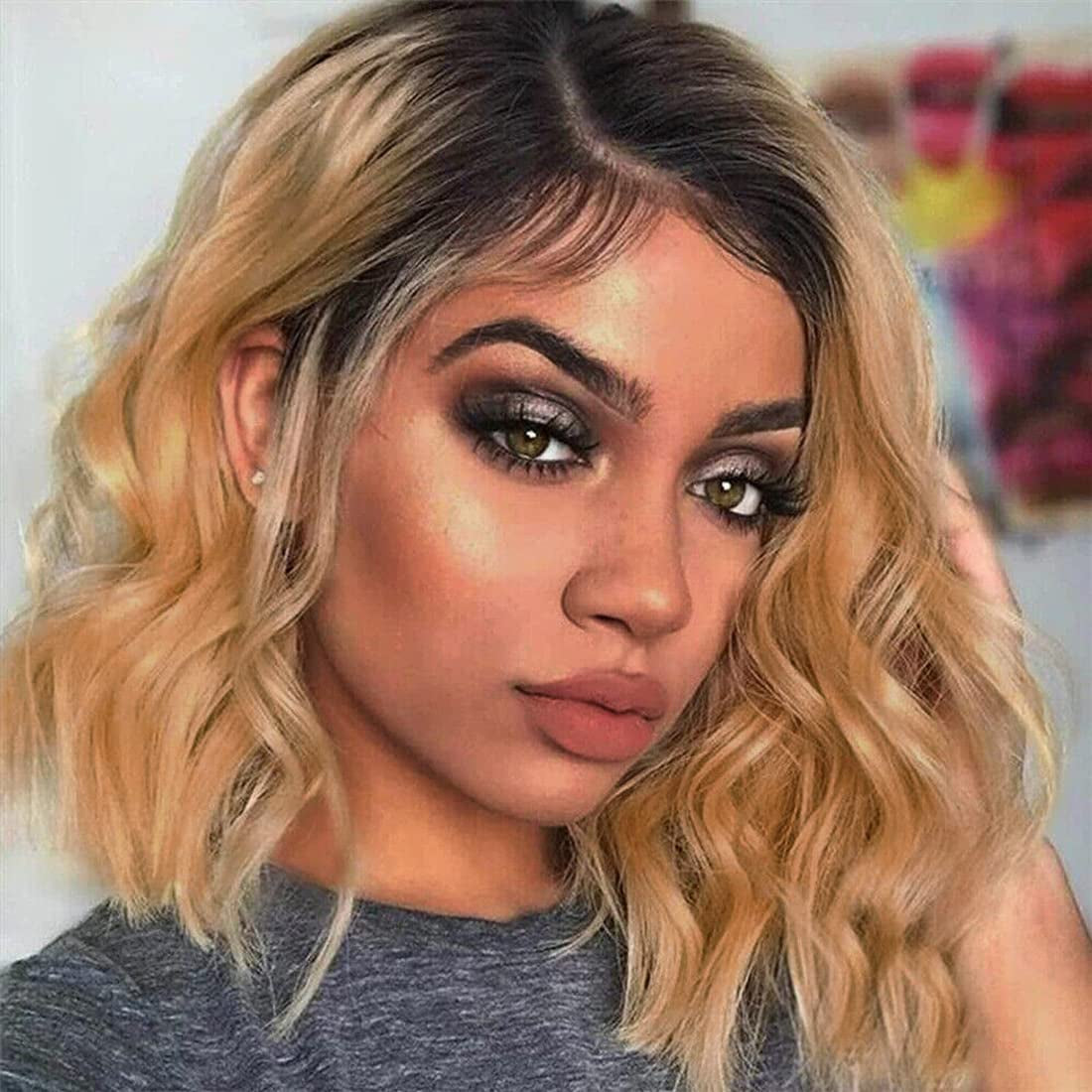 Ombre Human Hair Bundles Body Wave 4 Bundle Human Hair 12A Virgin Unprocessed Human Hair Short Bundles Ombre Blonde Bundles(8888，1B/30）