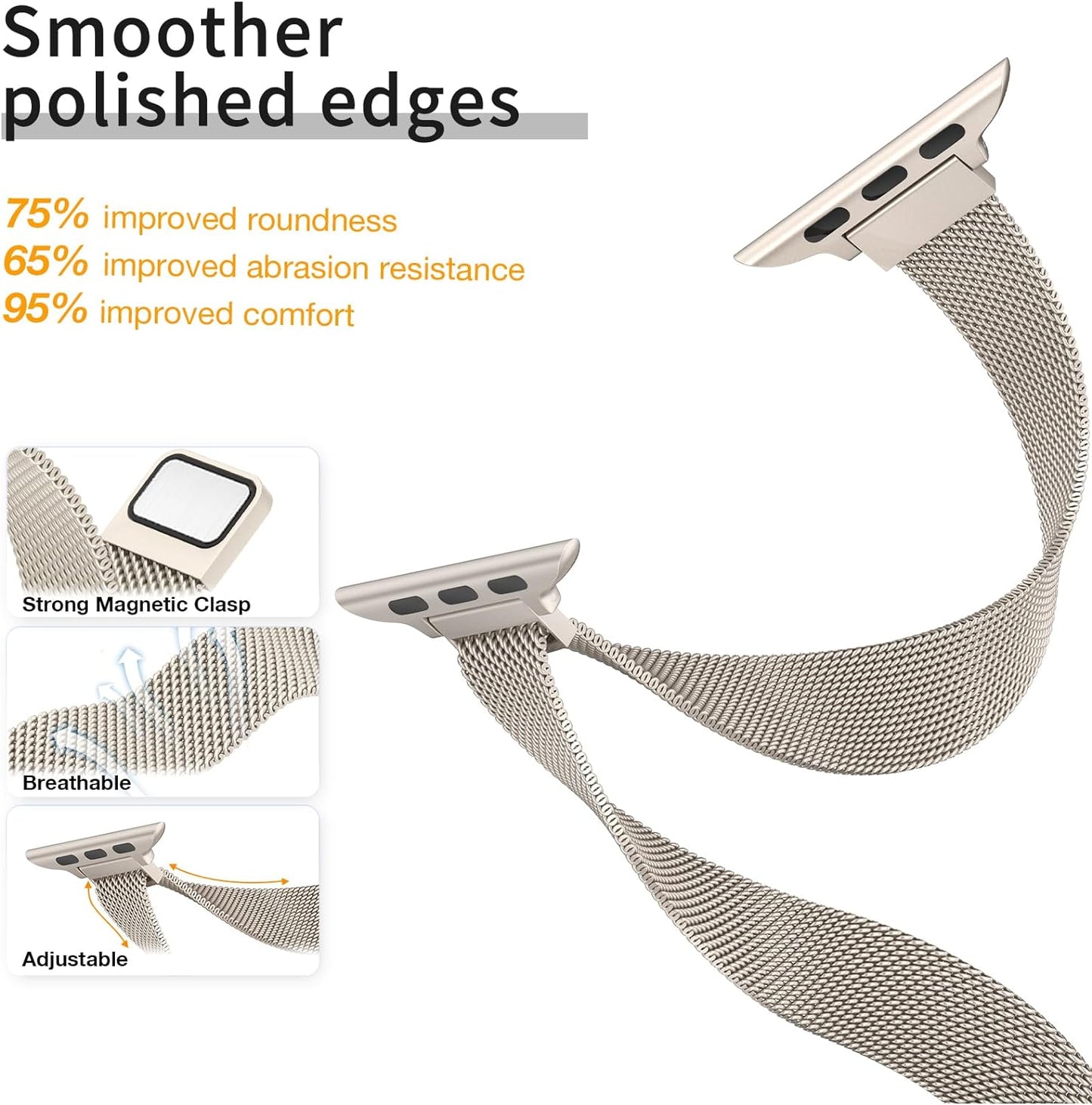 Slim Milanese Loop Compatible with Apple Watch Band for Women 40Mm 41Mm 38Mm 44Mm 45Mm 49Mm 42Mm, Stainless Steel Magnetic Mesh Strap Work on Iwatch Bands Series 9 8 7 6 5 4 3 2 1 Ultra SE