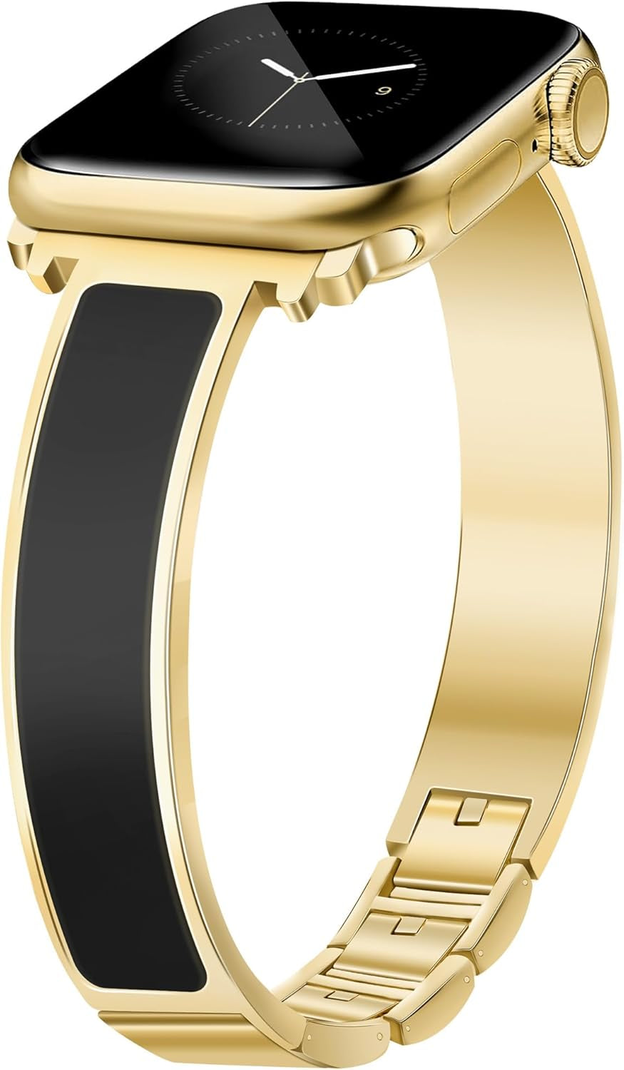 Gold Slim Band Floral Engraved Silicone Band Bundle Compatible with Apple Watch 38Mm 40Mm 41Mm 42Mm 44Mm 45Mm 46Mm 49Mm Women for Iwatch Series 10/9/8/7/6/5/4/3/2/1/Se/Ultra