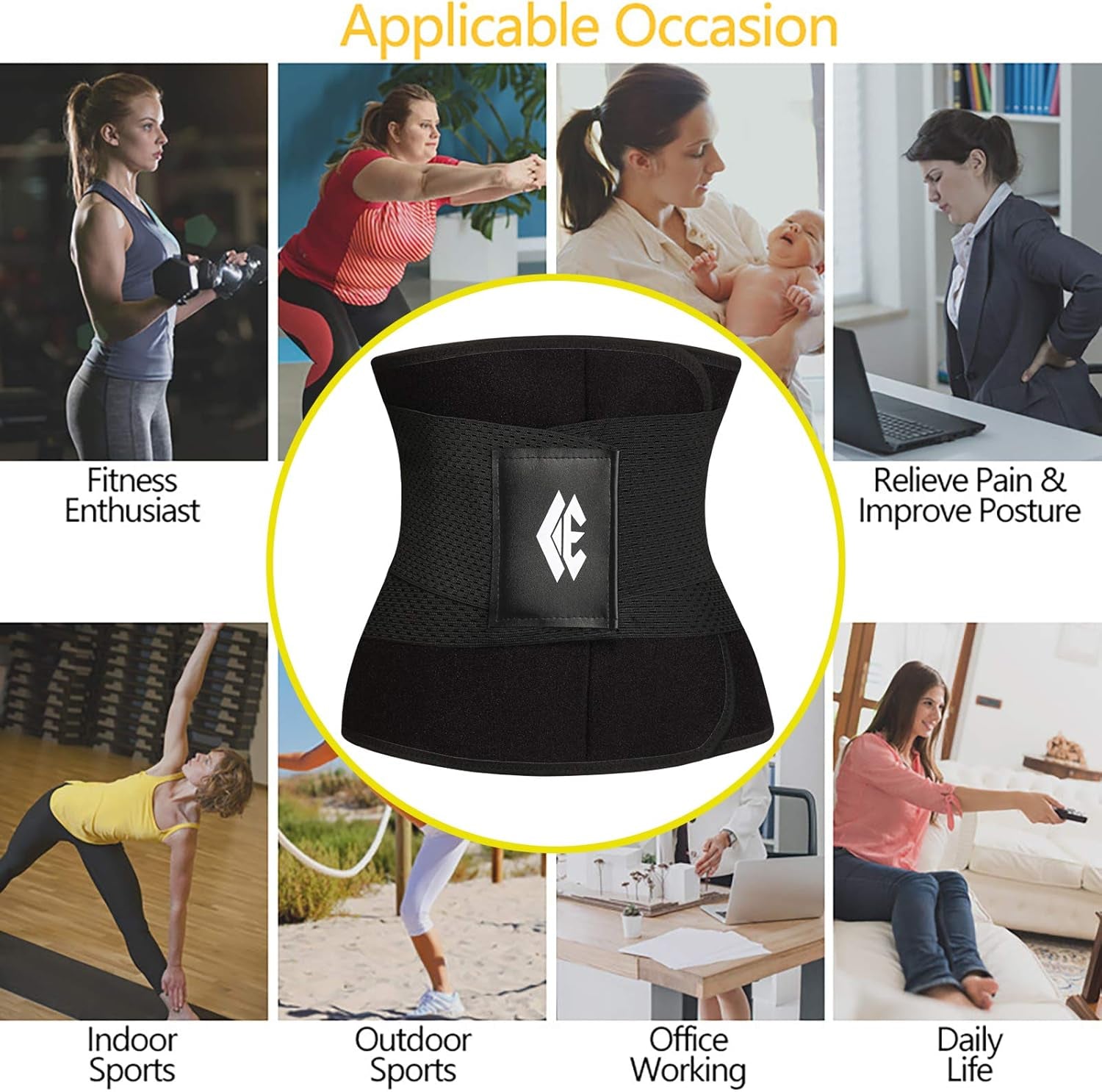 Waist Trainer Belt for Women Man - Waist Trimmer Ab Belt - Tummy Control Body Shaper