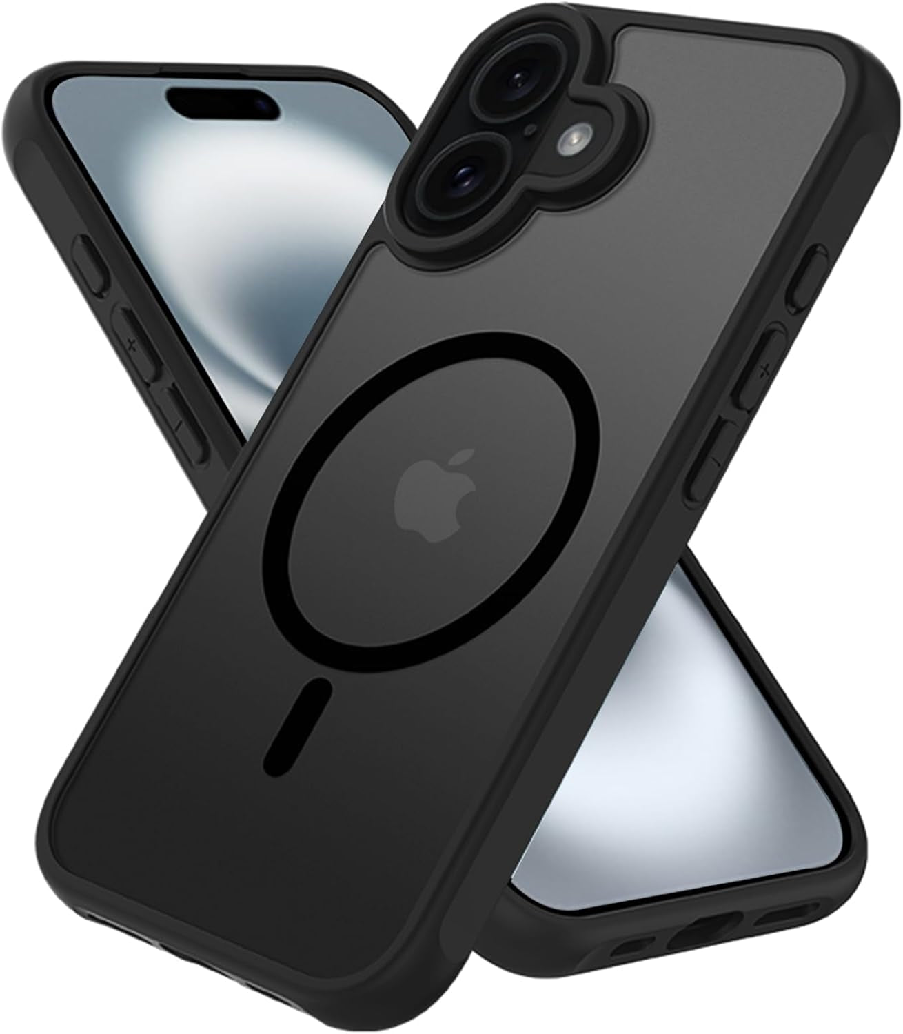2025 New Magnetic for Iphone 16E Case,Compatible with Magsafe,Military Grade Drop Tested, Shockproof Matte Translucent Hard Back Slim Protective Case.Black Magnetic Circle.