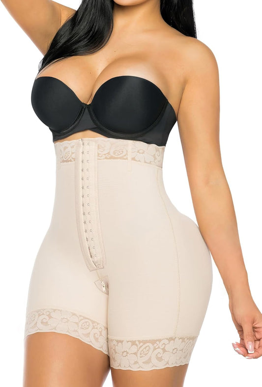 Tummy Control Shapewear for Women Fajas Colombianas Postparto Body Shaper Shorts Butt Lifter with Zipper Crotch