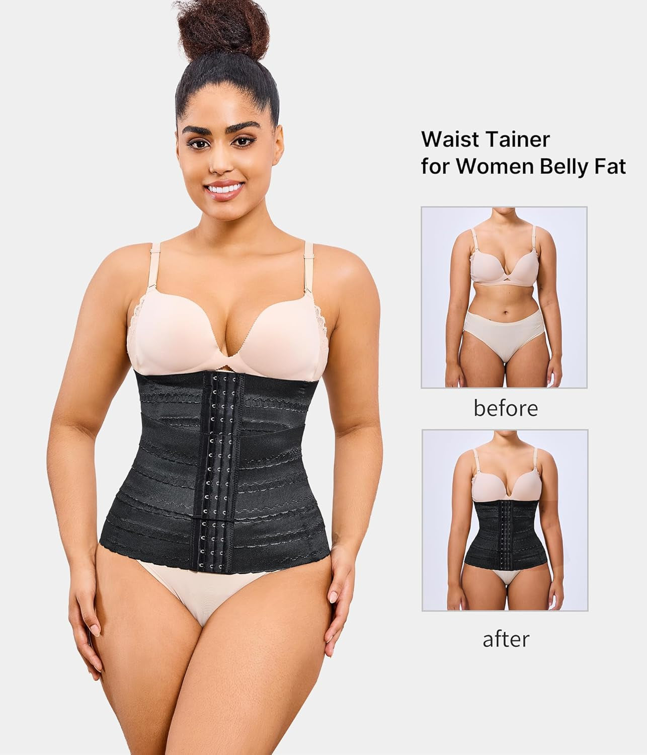 Waist Trainer for Women Corset Shapewear Tummy Control Segmented Waist Cincher Workout Girdle