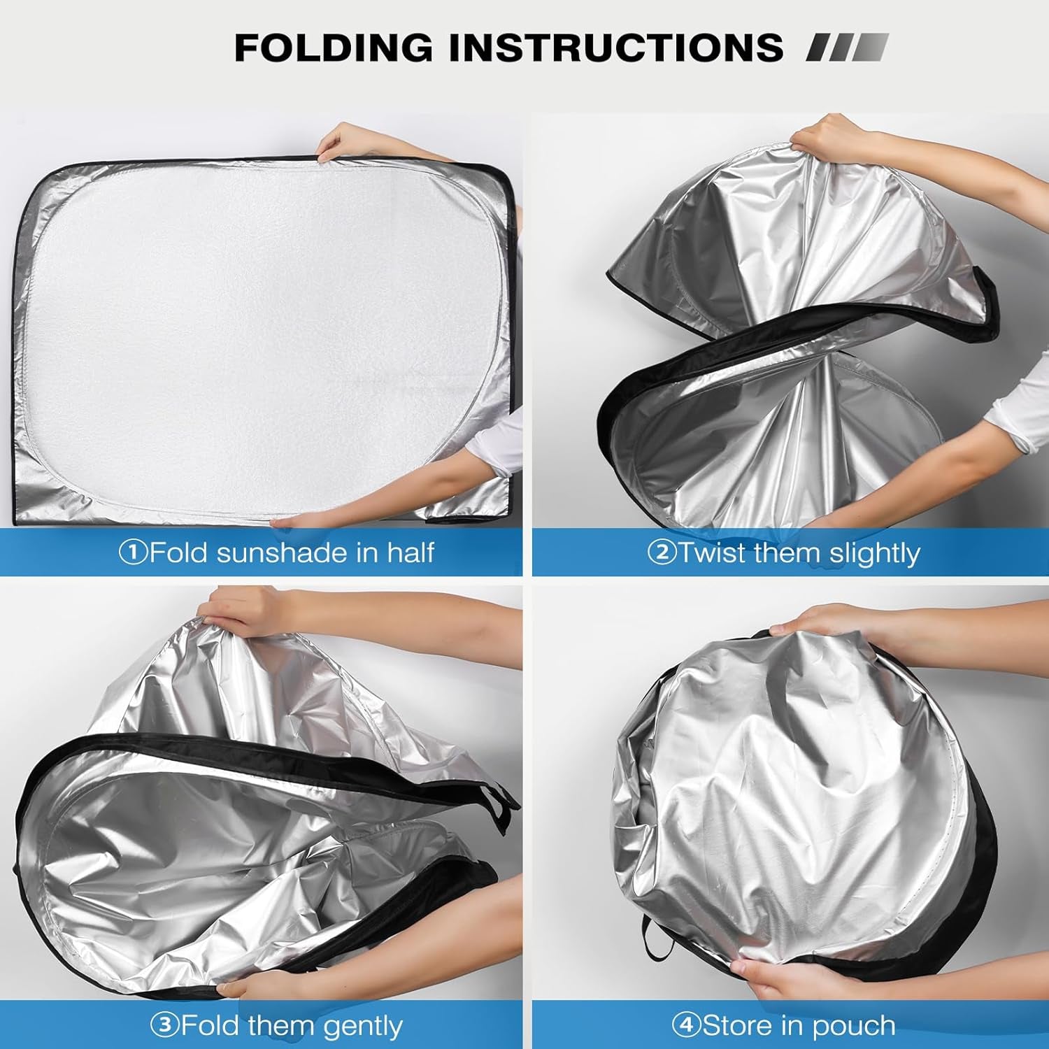 Car Windshield Sunshade Compatible for Tesla Model 3/Y Customized, Tesla Model 3/Y Accessories 2024 Foldable Front Window Sunshade, Upgraded UV Protection Fabric