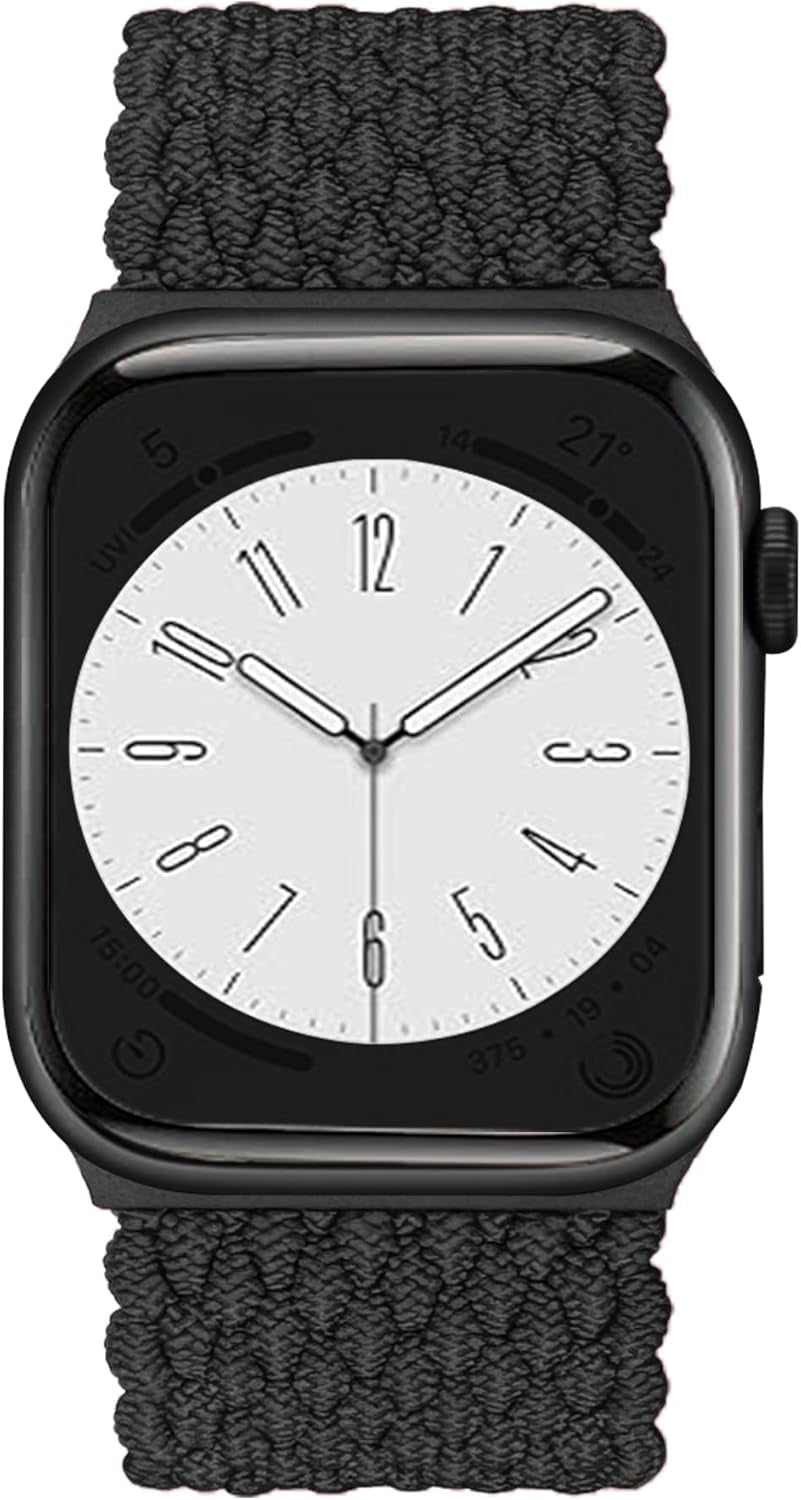 Braided Solo Loop Compatible with Apple Watch Bands 38Mm 40Mm 41Mm 42Mm 44Mm 45Mm 49Mm Women Men, Stretchy Elastic Nylon Sport Strap for Iwatch Bands Series 9/8/7/6/5/4/3/2/1/Se/Ultra