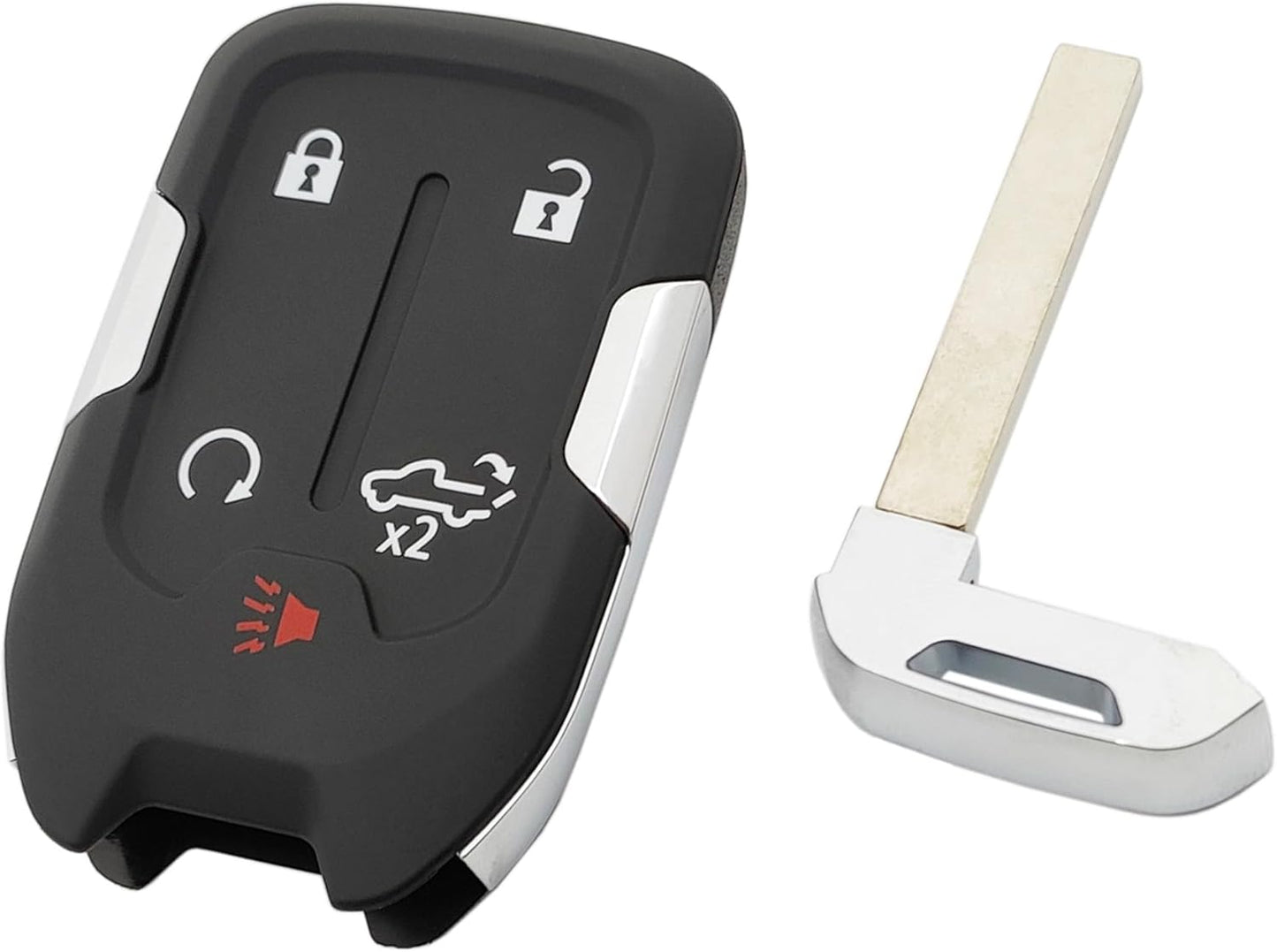 Smart Key Fob Cover Case Shell Fit for 2022 2021 2020 2019 Chevy Silverado and GMC Sierra 1500 2500HD 3500HD Keyless Entry Remote Key Fob (Without Chip, 5 Buttons)