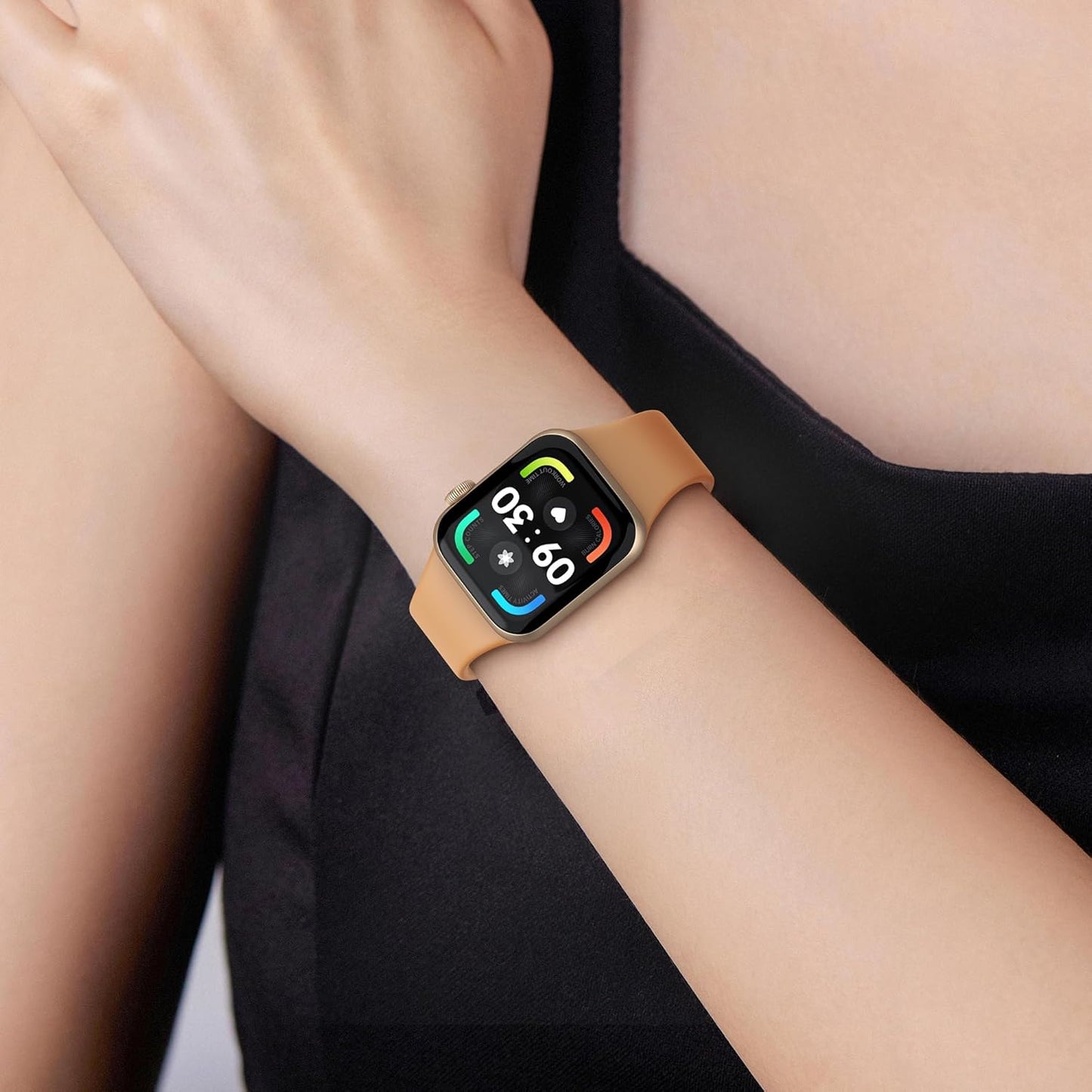 6 Pack Bands Compatible with Apple Watch Band 49Mm 46Mm 45Mm 44Mm 42Mm 41Mm 40Mm 38Mm for Women Men, Sport Silicone Breathable Strap for Iwatch Series Ultra 10 9 8 SE 7 6 5 4 3 2 1