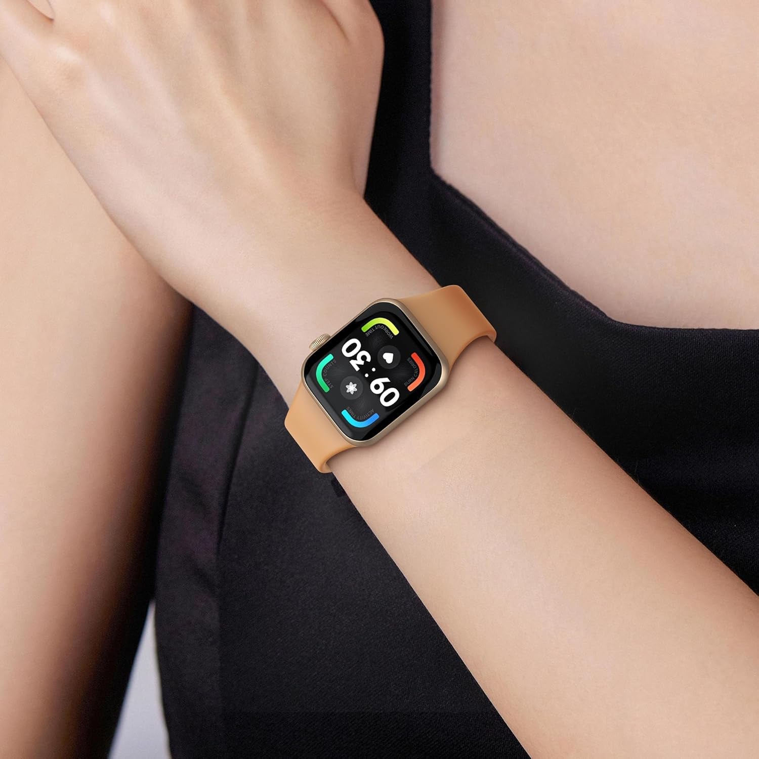 6 Pack Bands Compatible with Apple Watch Band 49Mm 46Mm 45Mm 44Mm 42Mm 41Mm 40Mm 38Mm for Women Men, Sport Silicone Breathable Strap for Iwatch Series Ultra 10 9 8 SE 7 6 5 4 3 2 1
