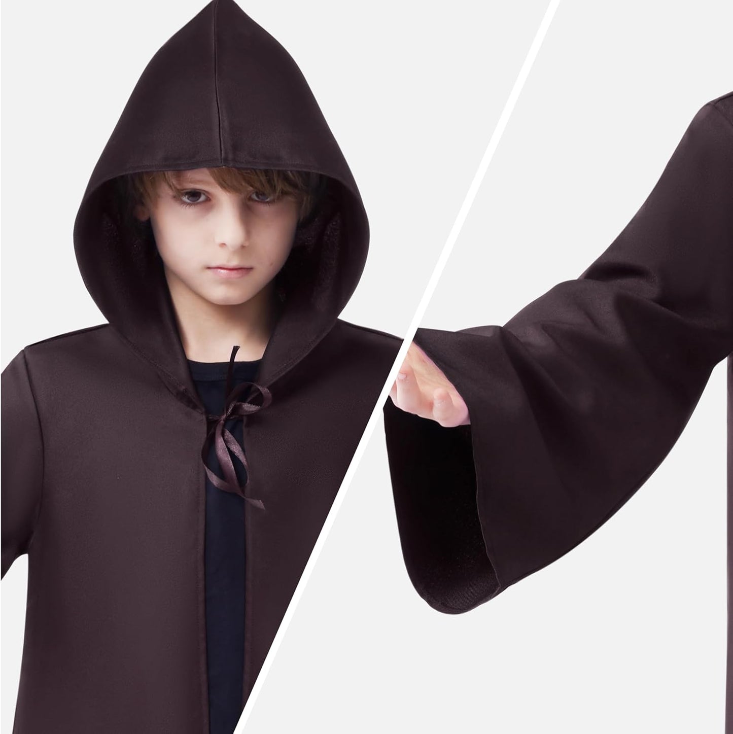 Boys Halloween Costumes, Kids Knight Cloak Tunic Hooded Robe Toddler for Halloween Cosplay Parties