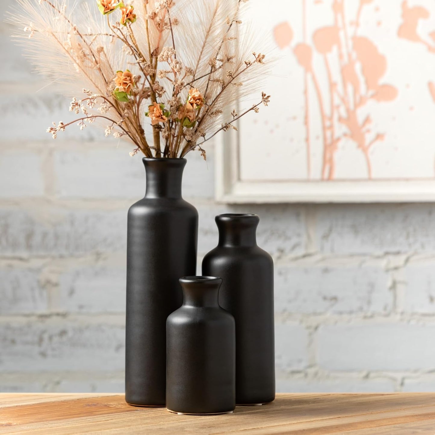 Ceramic Vase Set, Modern Home Decor, Decorative Vase, Vases for Your Kitchen, Bedroom, Office, Living Room, Bathroom, & Shelf Decor, Centerpiece Table Decorations, Small Vases (CM3038)
