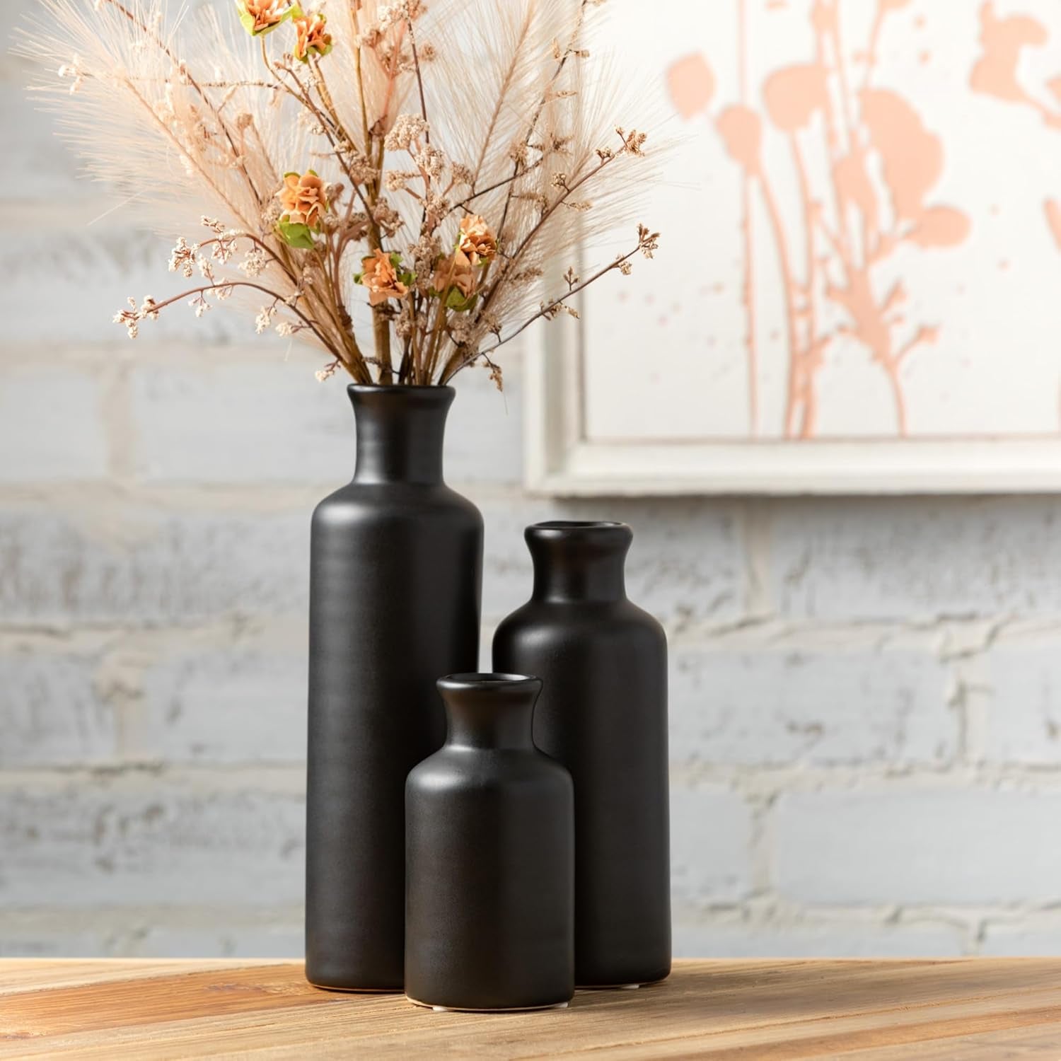 Ceramic Vase Set, Modern Home Decor, Decorative Vase, Vases for Your Kitchen, Bedroom, Office, Living Room, Bathroom, & Shelf Decor, Centerpiece Table Decorations, Small Vases (CM3038)