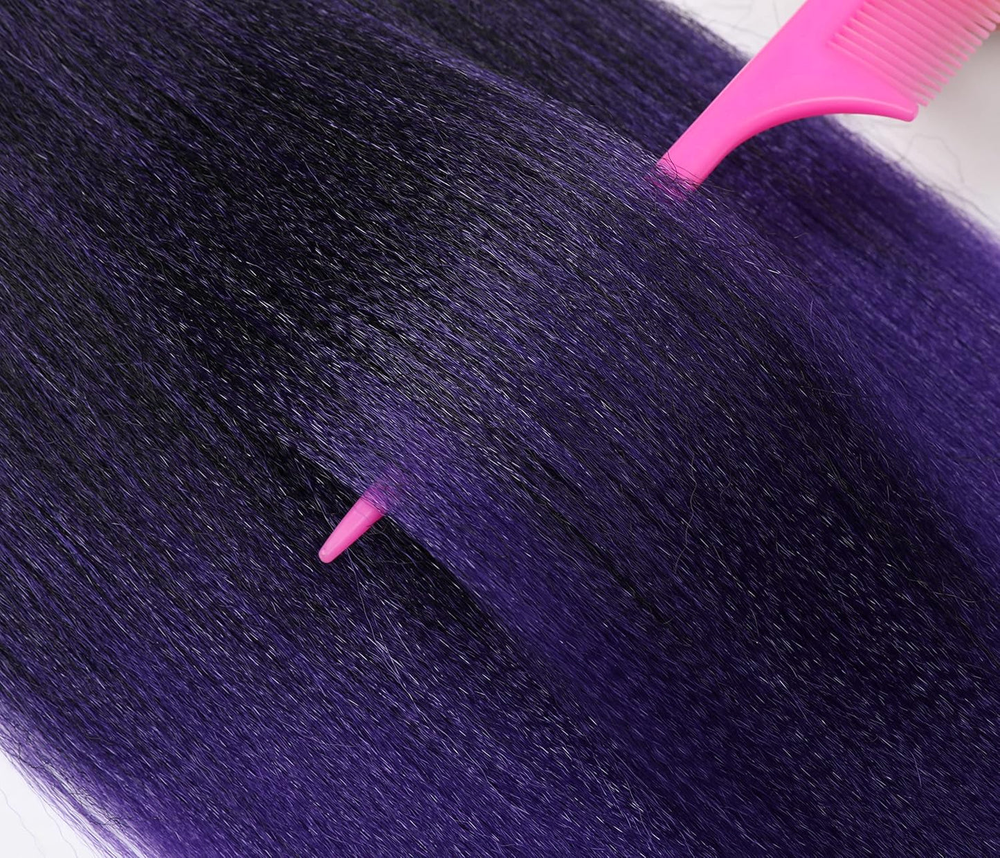 Pre Stretched Braiding Hair, 24 Inch Kanekalon Braiding Hair, 8 Packs Soft Yaki Texture,No Itch, Hot Water Setting Synthetic Hair Extensions for Braids (24In,1B/Purple)