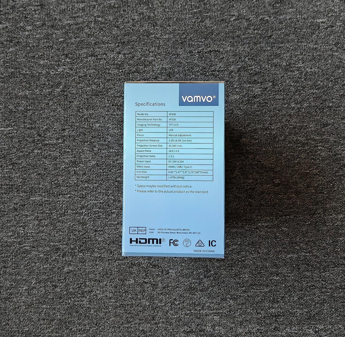 Mini Projector,  Wifi Projector Portable Movie Projector, Outdoor Projector with Stylish Streamlined Design, Easy Connection to Smartphones and Tablets