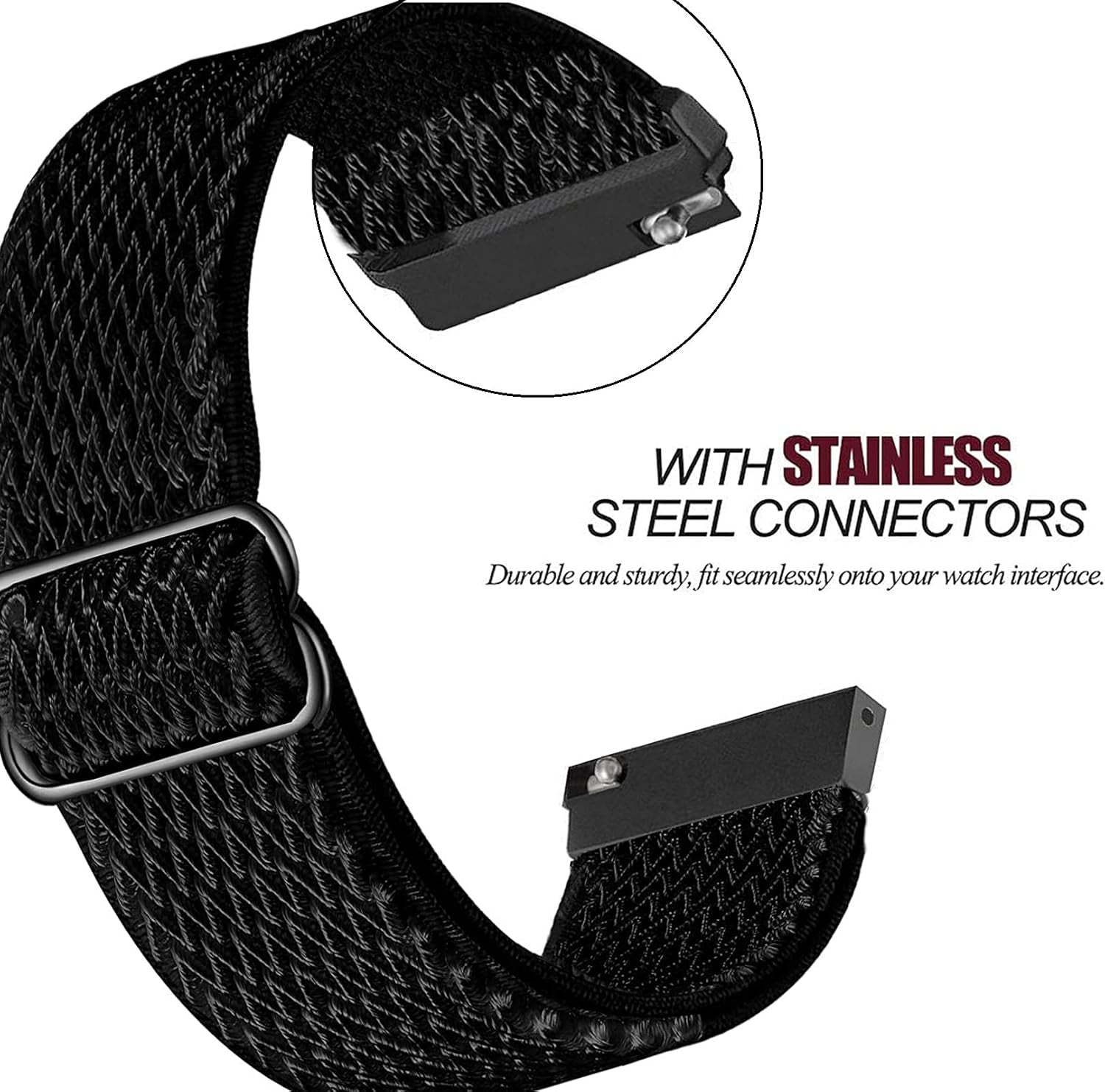 Elastic Bands for Galaxy Watch 6/5/4 Bands 44Mm 40Mm/5 Pro Band 45Mm, Samsung Galaxy Watch 6/4 Classic Band 43Mm 42Mm 46Mm 47Mm/Active 2 Women Men, 20Mm Stretch Nylon Strap, Wave Black+Green