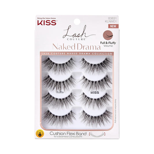 Lash Couture Naked Drama False Eyelashes, 'Cruise', 16 Mm, Includes 4 Pairs of Lashes, Contact Lens Friendly, Easy to Apply, Reusable Strip Lashes
