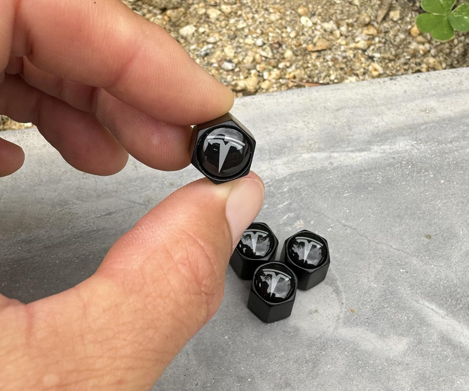 Car Tire Valve Stem Caps for Tesla Model 3, S, X, Y Accessories (4 Pack) Leakproof Aluminum Tire Valve Caps with Rubber O-Rings Compatible with Tesla Model Y Accessories 2023