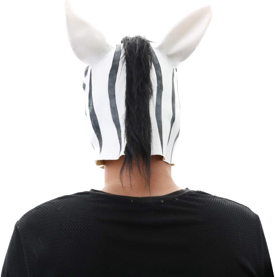 Latex Zebra Head Mask for Halloween Party - Cosplay Costume Party Animal Mask