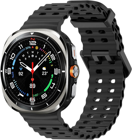 Sport Silicone Bands Compatible for Samsung Galaxy Watch Ultra 47Mm (2024), Breathable Wristband Waterproof Replacement Soft Silicone Strap for Women Men