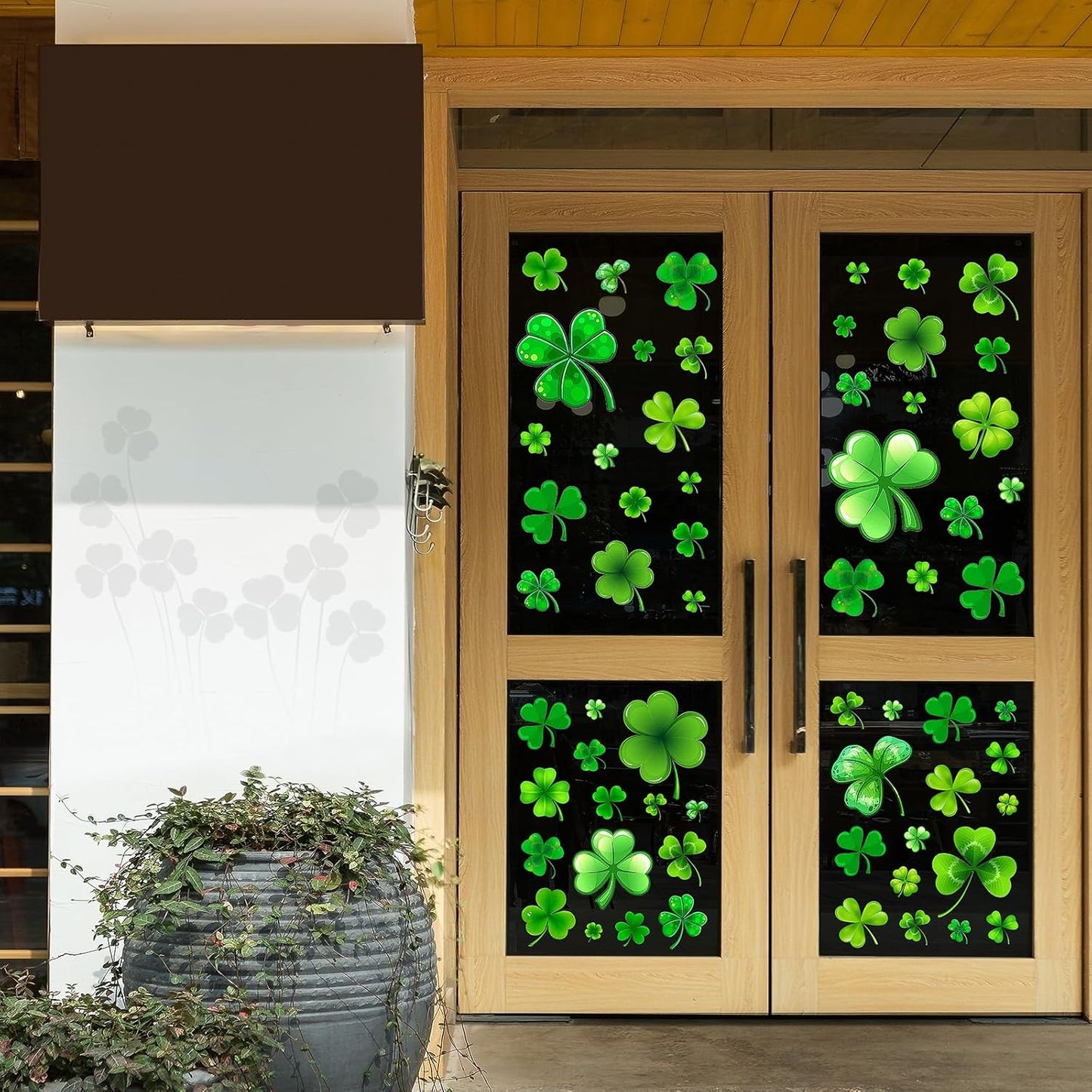 St Patricks Day Window Clings, Shamrock Stickers for St Patricks Day Decorations, 150Pcs Reusable Static Spring Window Clings Decor