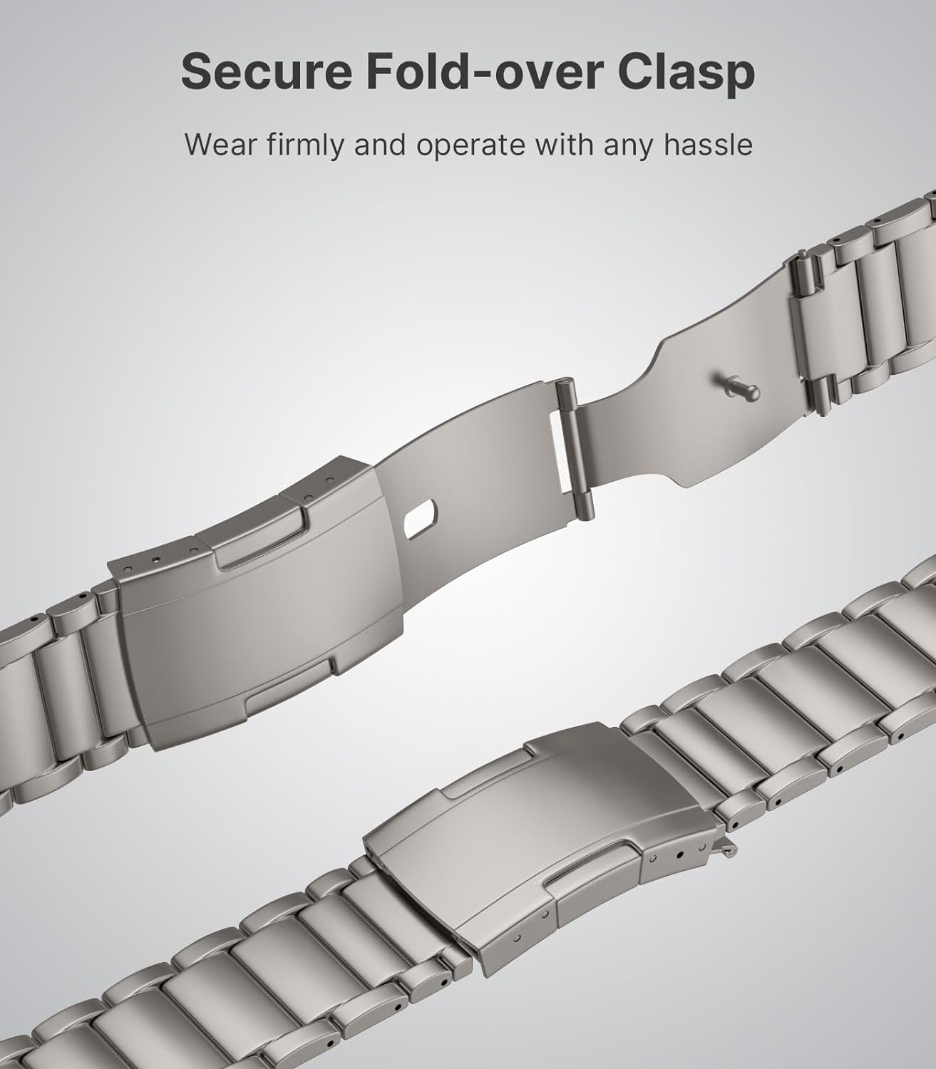 Titanium Band Compatible with Apple Watch Band 49Mm 45Mm 44Mm 42Mm Iwatch Ultra2 Ultra SE 2 SE Series 9 8 7 6 5 4 3 2 1, Titanium Replacement Watch Band with Folding Clasp, Titanium