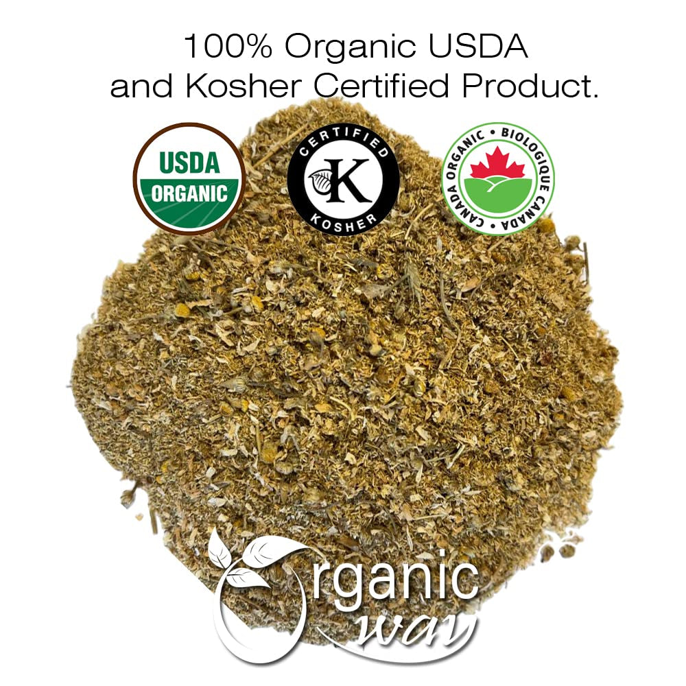 Chamomile Flowers Powder (Matricaria Chamomilla) - European Wild-Harvest | Organic & Kosher Certified | Non GMO & Gluten Free | USDA Certified | Origin - Albania (1 LBS / 16 Oz) TLBH