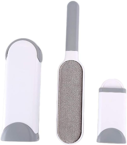 Upgraded Pet Hair Brush-Self-Cleaning Base-Efficient Double Sided Animal Lint Removal Tool-Perfect for Clothing, Furniture, Couch, Carpet, Gray