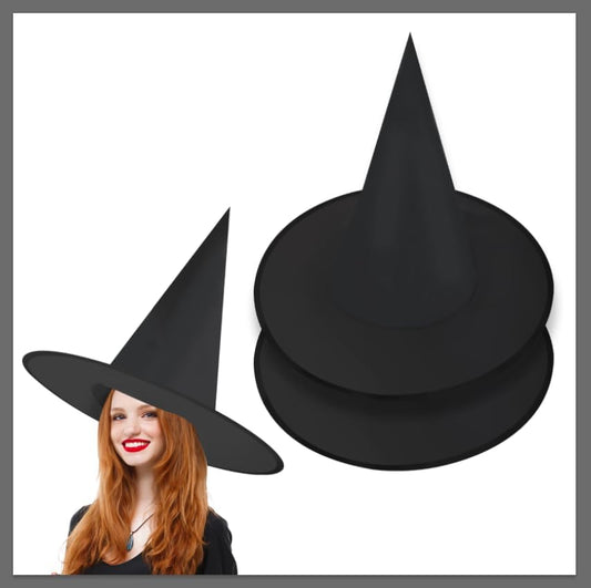 Witches Hat –2Pcs Halloween Witch Hat Cap Costume Accessory for Indoor & Outdoor Decor, Perfect for Floating Front Porch, Yard, and Halloween Party Supplies