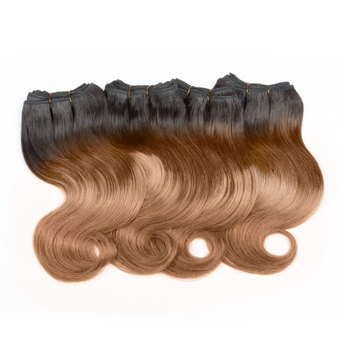Ombre Human Hair Bundles Body Wave 4 Bundle Human Hair 12A Virgin Unprocessed Human Hair Short Bundles Ombre Blonde Bundles(8888，1B/30）