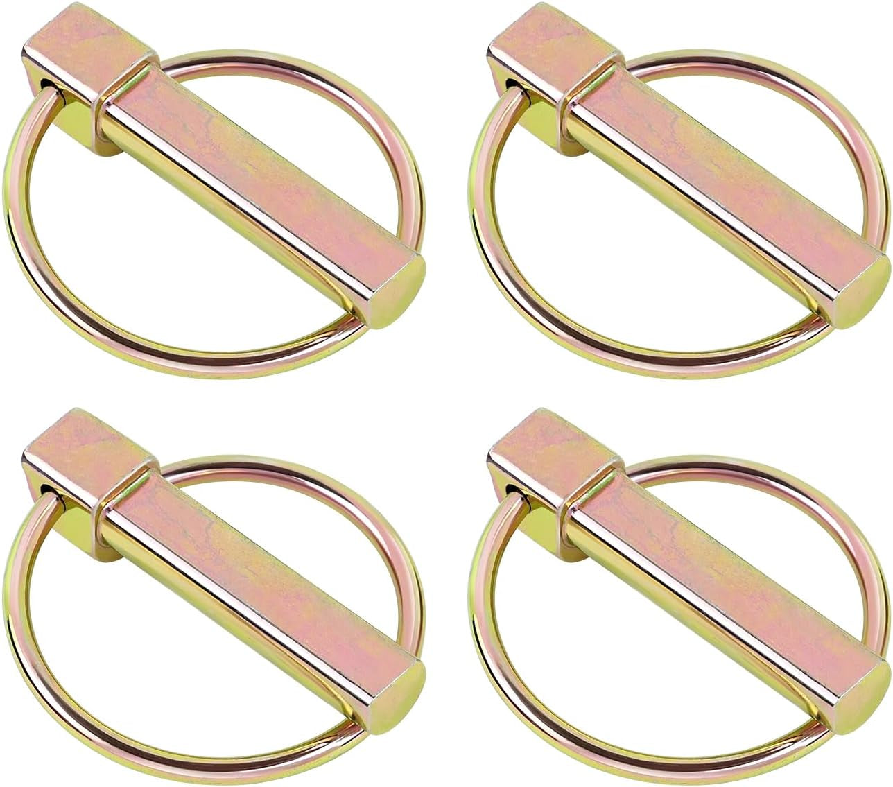 4 PCS Lynch Pin Heavy Duty Lynch Pin with Ring for Trucks, Tractors, Trolleys, Lawn Mowers, & Trailers (1/4 Inch / 6 Mm X 1-3/4 Inch / 45 Mm)