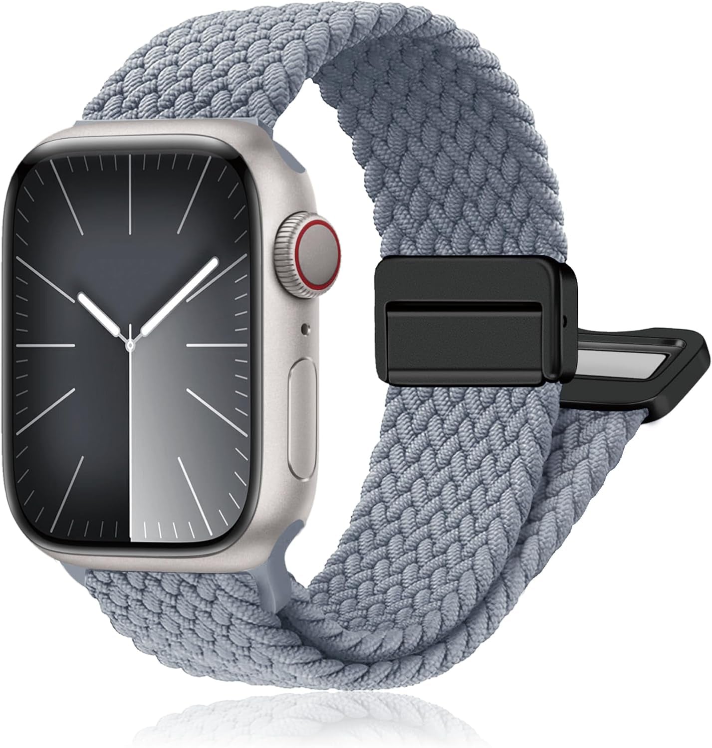 Magnetic Braided Stretchy Loop - Compatible with Apple Watch Band 42Mm 46Mm 40Mm 41Mm 44Mm 45Mm 38Mm Ultra/2 49Mm Women Men,Elastic Woven Fabric Nylon Strap for Iwatch Ultra Series 10 9 8 7 6 5 4 3 SE