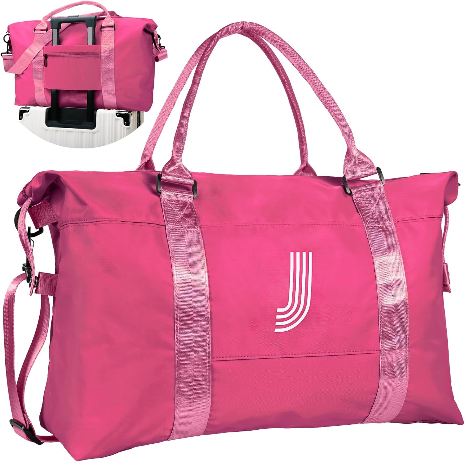 Bridesmaid Gifts, Teacher Appreciation Gift, Initial Travel Duffel Bag, Kids Duffel Bag,Personalized Weekender Bag, Birthday Gifts for Women Gifts for Teen Girls (Letter S)