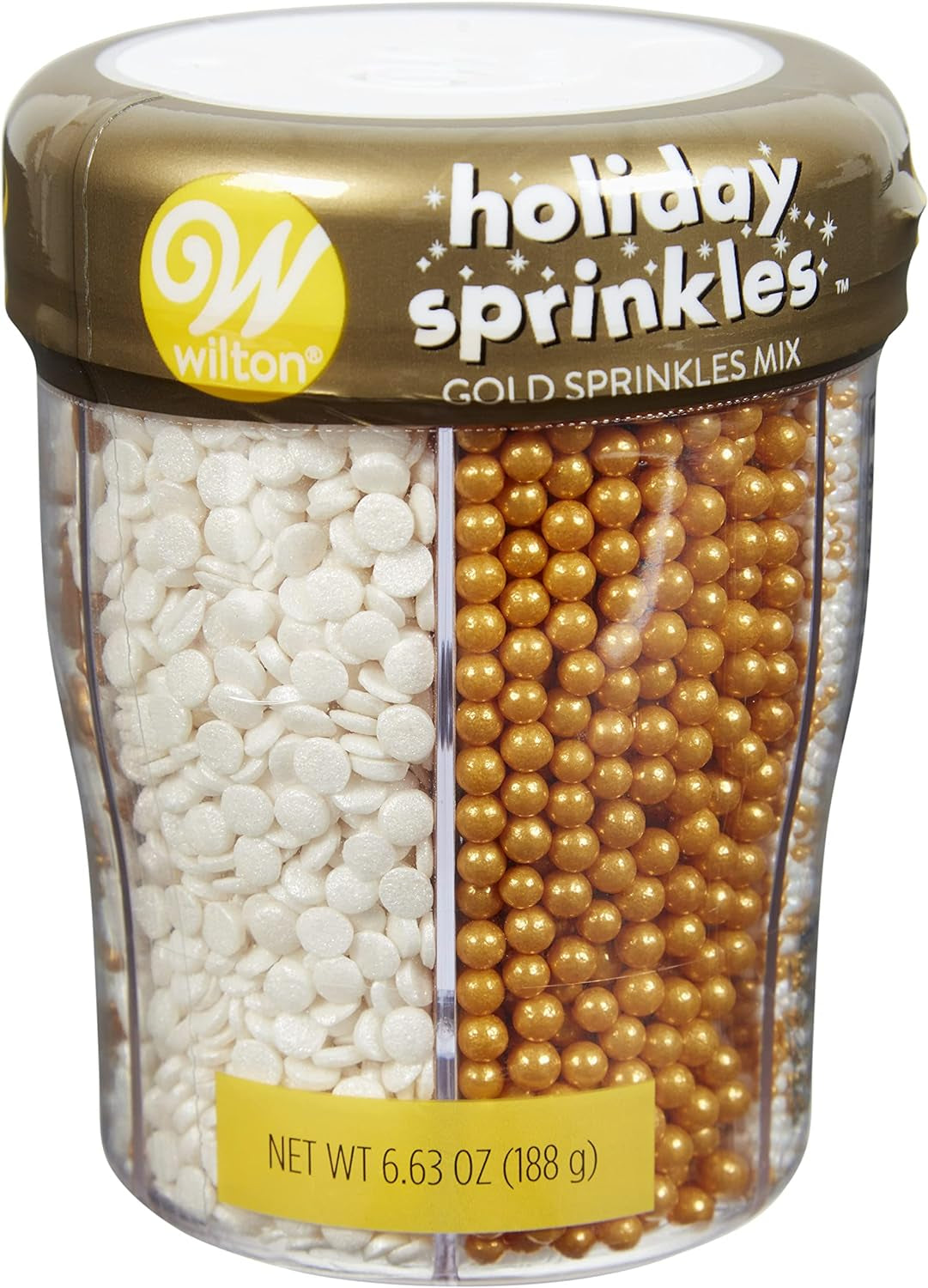 Sprinkle Mix, Gold/White, 6 Cell, Non Toxic