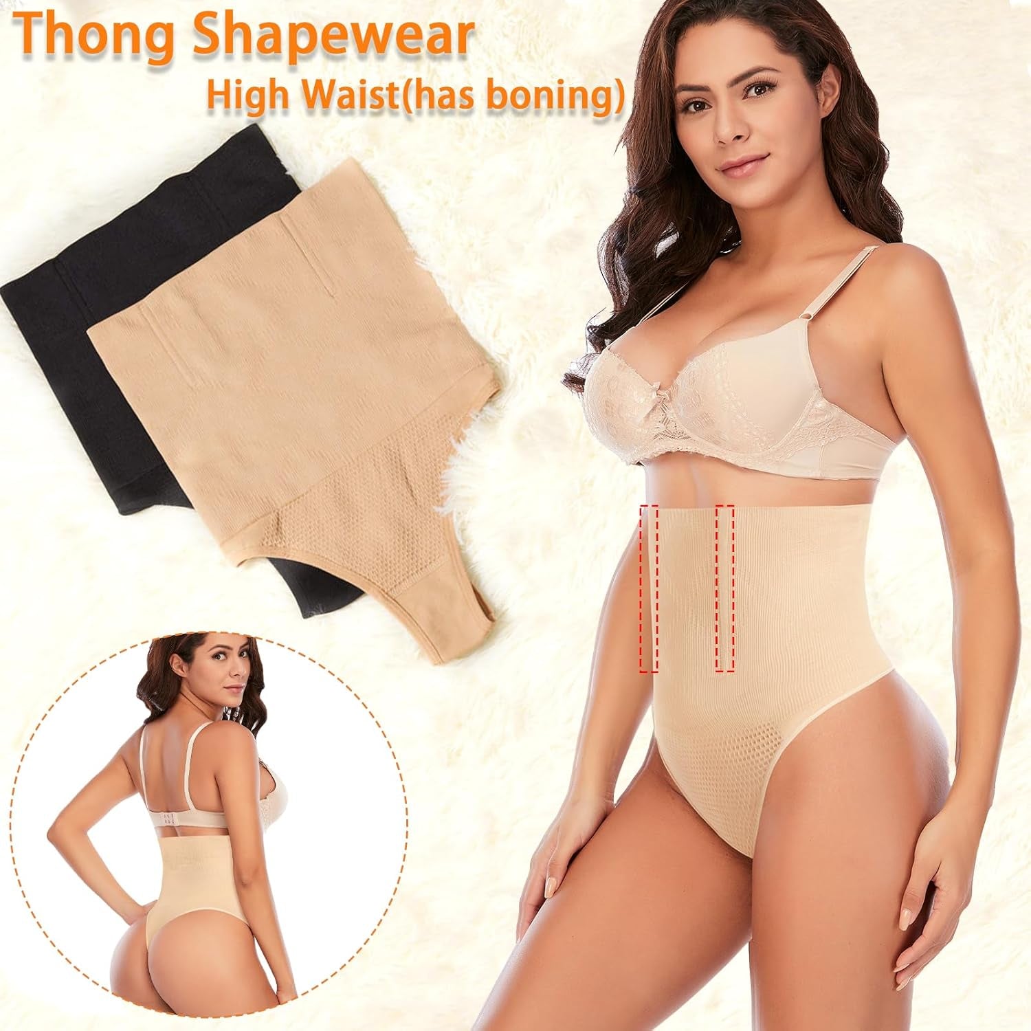 Tummy Control Thong Shapewear for Women Seamless Shaping Thong Panties Body Shaper Underwear