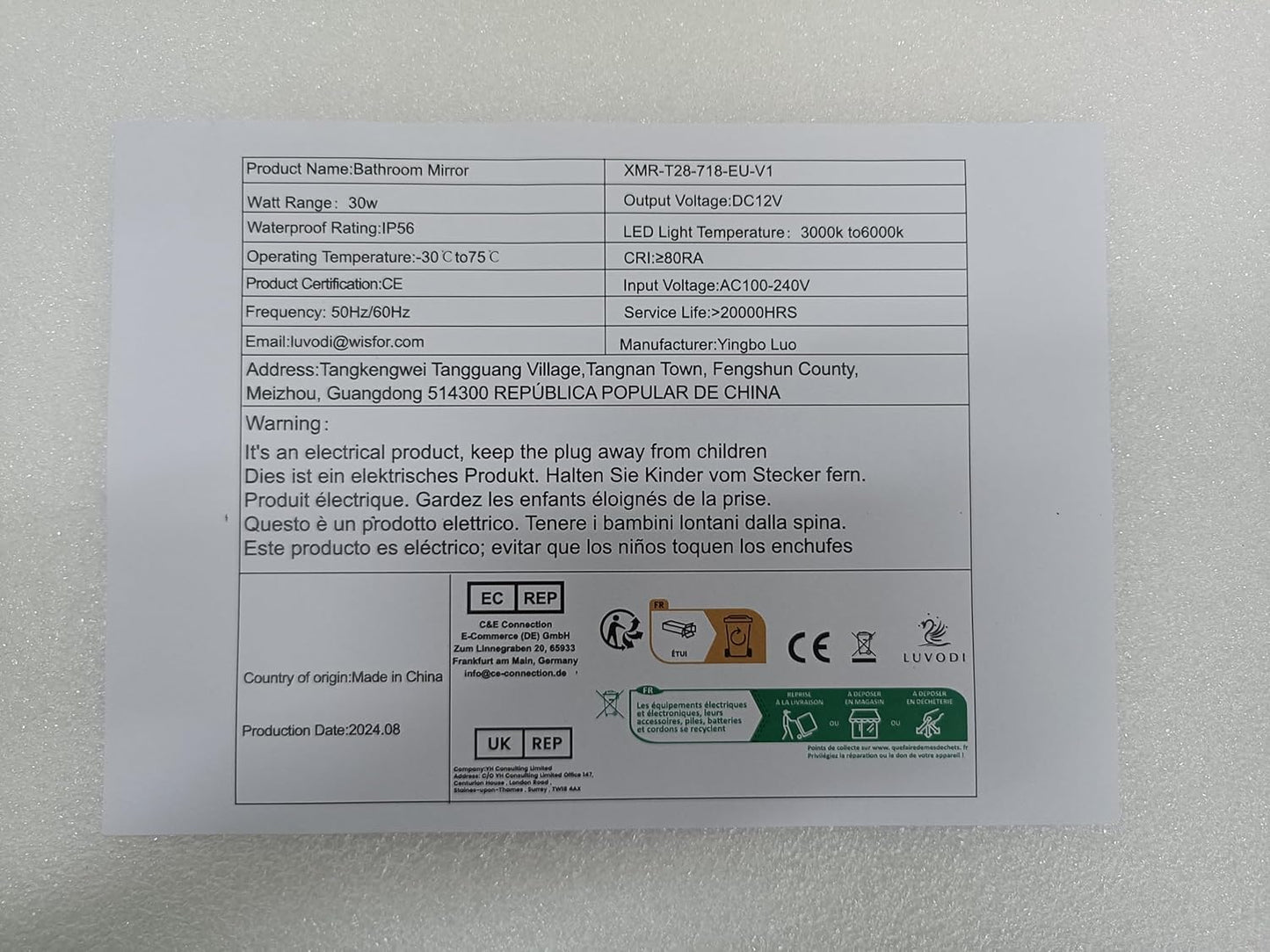 Lighted LED Bathroom Mirror: 28”X20” Oval Wall Mounted Makeup Mirror with Backlit and Front Light - Modern Dimmable Smart Mirror anti Fog with Touch Switch Sensor for Restroom Bedroom