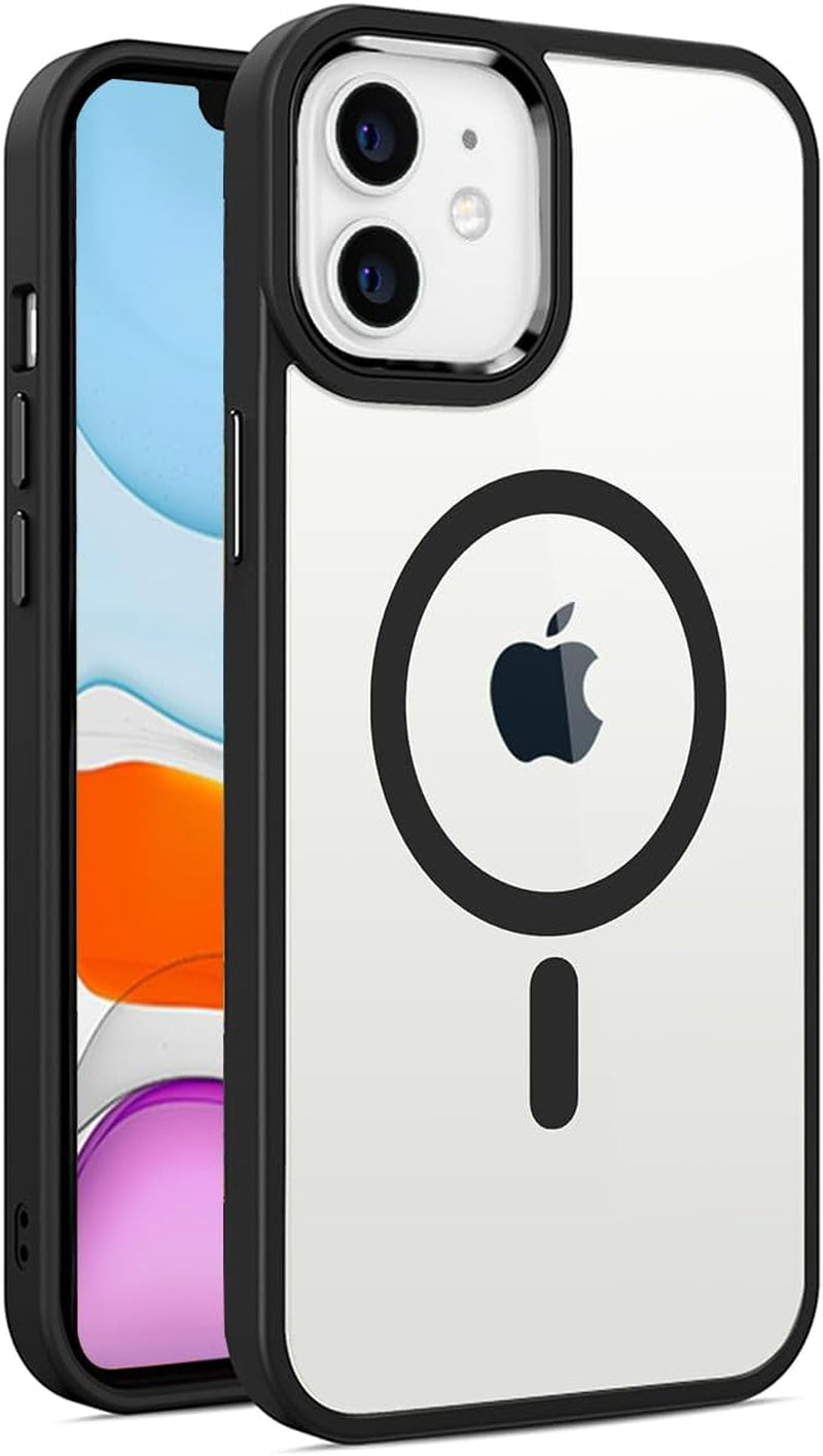 2025 New Magnetic for Iphone 16E Case,Compatible with Magsafe,Military Grade Drop Tested, Shockproof Matte Translucent Hard Back Slim Protective Case.Black Magnetic Circle.