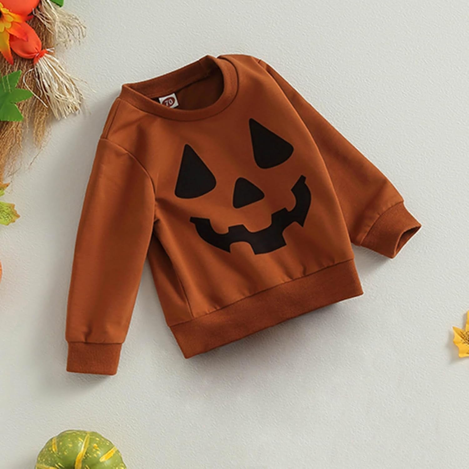 Halloween Baby Girl Boy Outfits Pumpkin Sweatshirt Long Sleeve Hoodies Halloween Baby Costume Toddler Fall Clothes