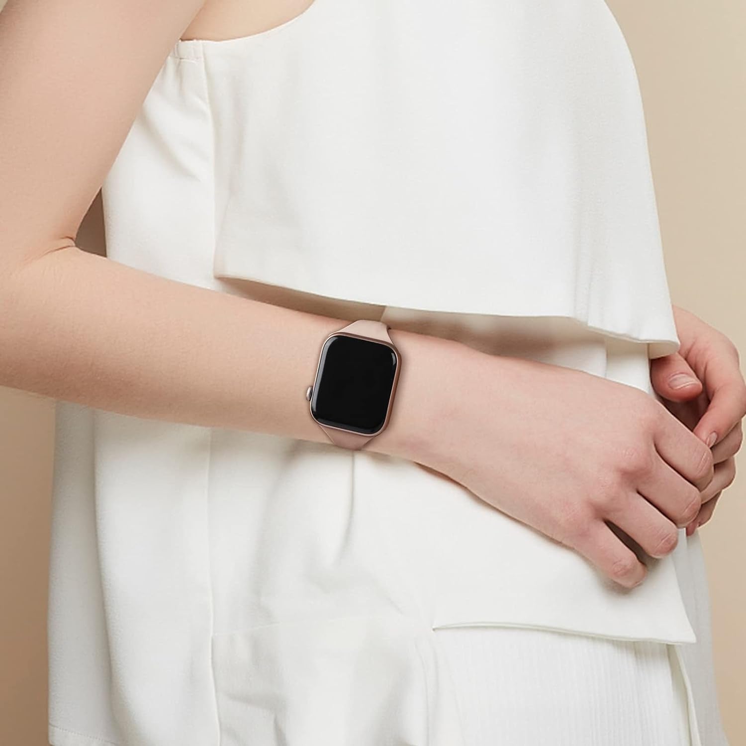6 Pack Bands Compatible with Apple Watch 38Mm 40Mm 41Mm 42Mm 44Mm 45Mm 49Mm, Slim Thin Narrow Replacement Soft Silicone Sport Strap for Iwatch Series Ultra/Ultra 2 9/8/7/6/5/4/3/2/1 SE Women Men