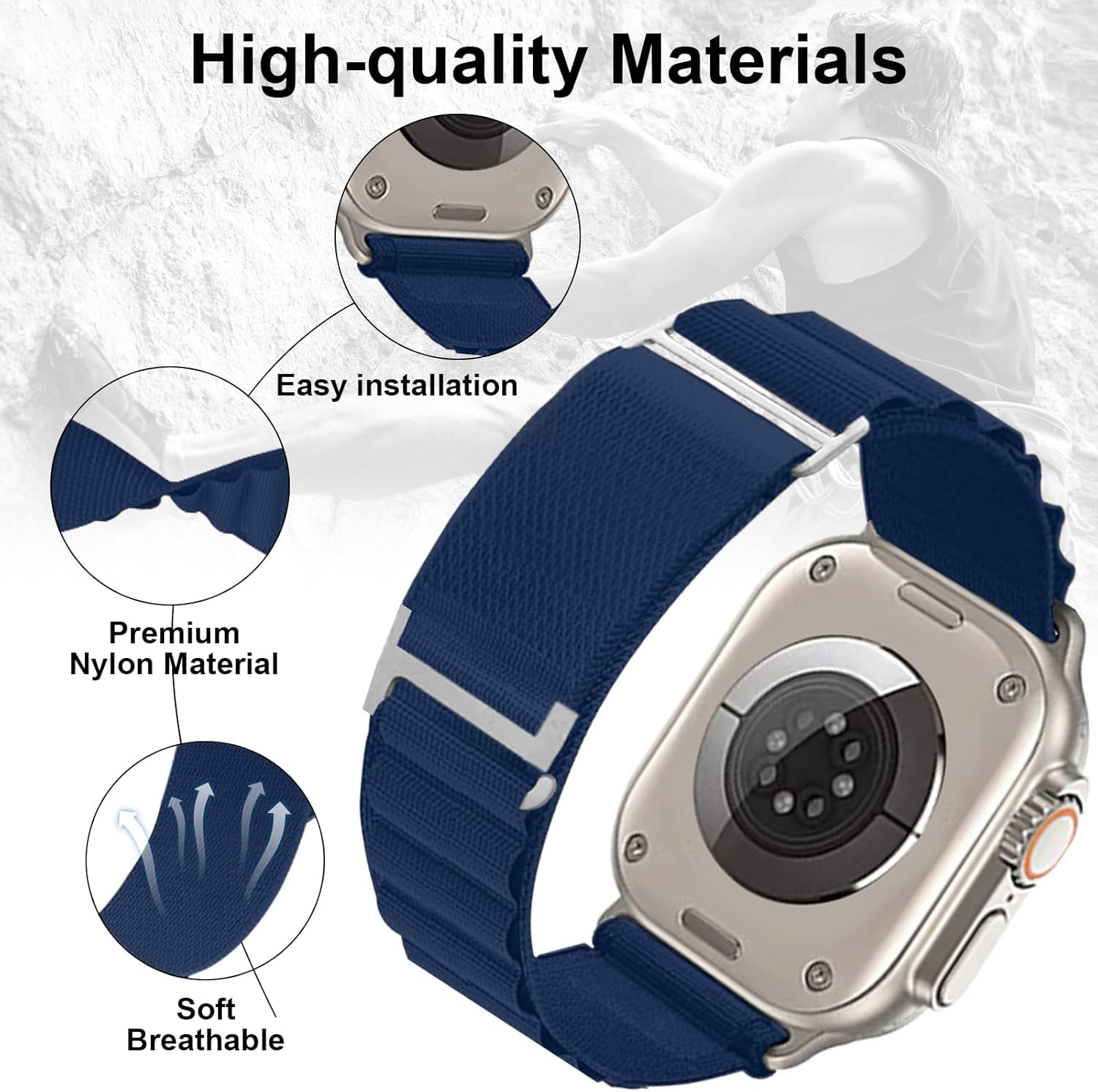 Compatible with Apple Watch Ultra Band 49Mm 46Mm 45Mm 44Mm 42Mm Men Women, Trail Loop+Alpine Loop Apple Watch Band for Iwatch Series 10/9/8/7/6/5/4/3/2/1/Se/Ultra/Ultra 2