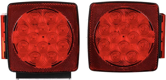 12V LED Submersible Left and Right Trailer Lights Stop Tail Turn Signal Lights for under 80 Inch Boat Trailer Truck RV Marine-Replacement for Your Incandescent Bulb Units