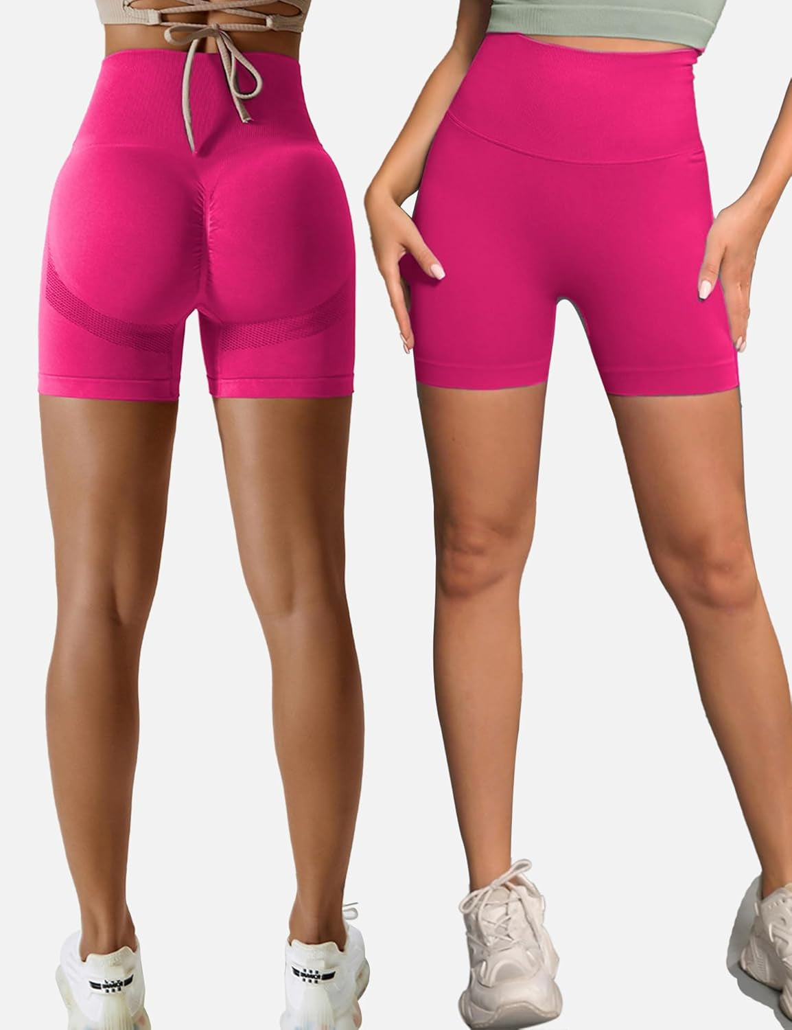 Womens Scrunch Gym Butt Lifting Seamless 5" Shorts Yoga High Waisted Workout Athletic Running Sport Active Booty Shorts