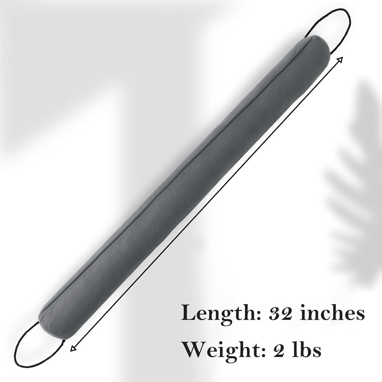 32 Inch Door Draft Stopper with Removable Cover for Gaps up to 3 Inch, Machine Washable Noise and Air Blocker for Bottom of Door and Window, Grey