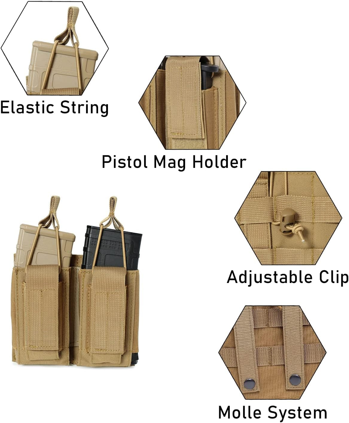 Molle Mag Pouch Open Top Double/Triple Magazine Pouch Holder